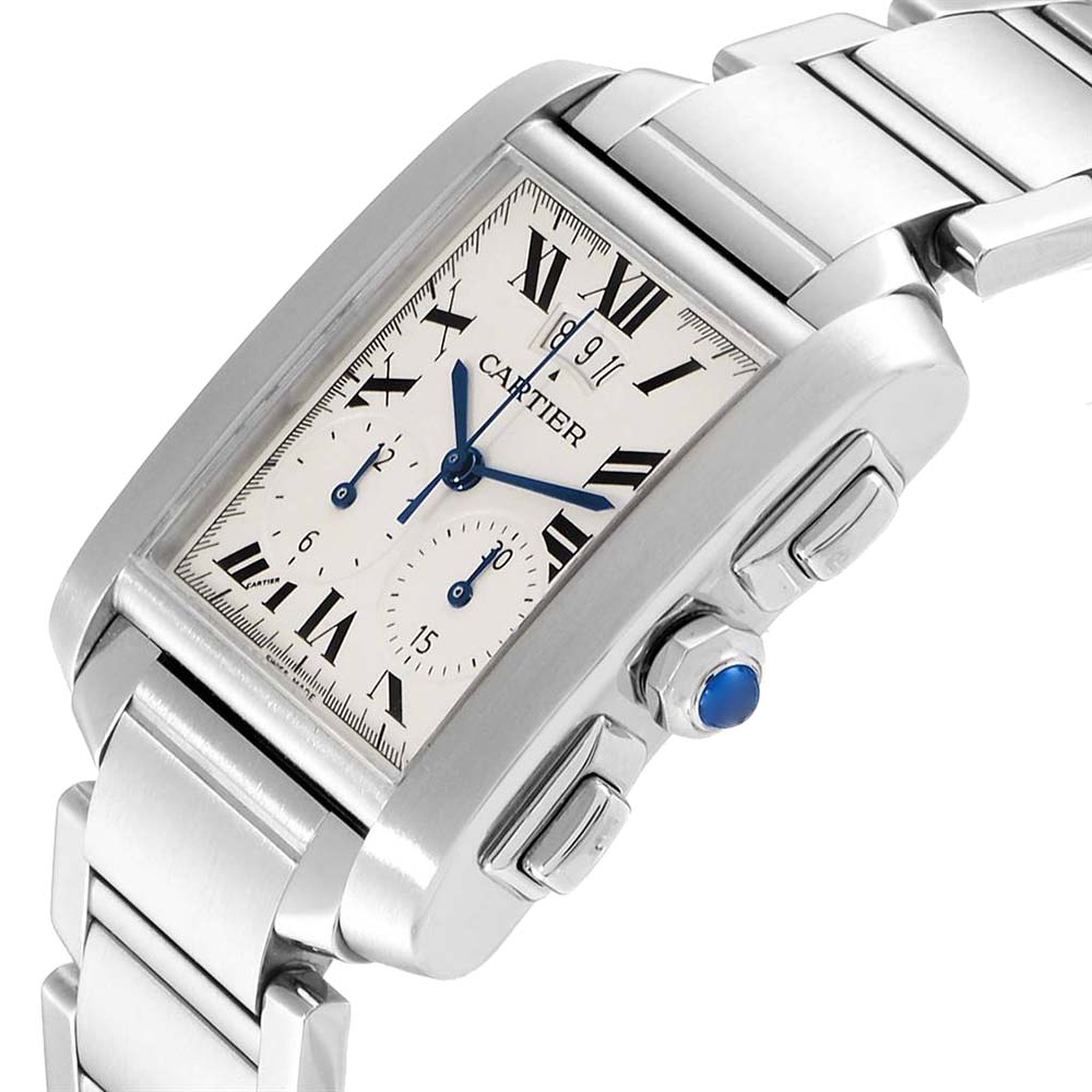 Cartier Silver Stainless Steel Tank Francaise Chrongraph W51024Q3 Men's Wristwatch
Cartier Silver Stainless Steel Tank Francaise Chrongraph W51024Q3 Men's Wristwatch