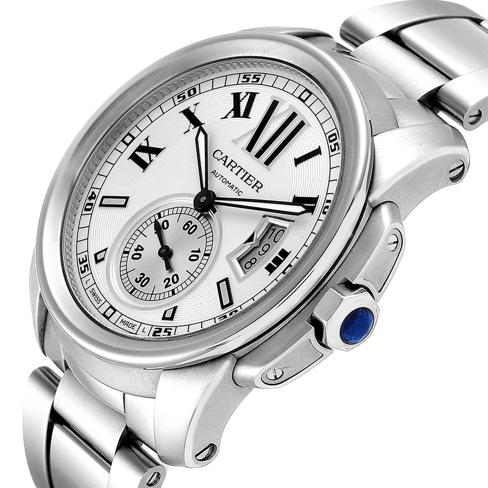 Cartier Silver Stainless Steel Calibre De Cartier Automatic W7100015 Men's Wristwatch
Cartier Silver Stainless Steel Calibre De Cartier Automatic W7100015 Men's Wristwatch