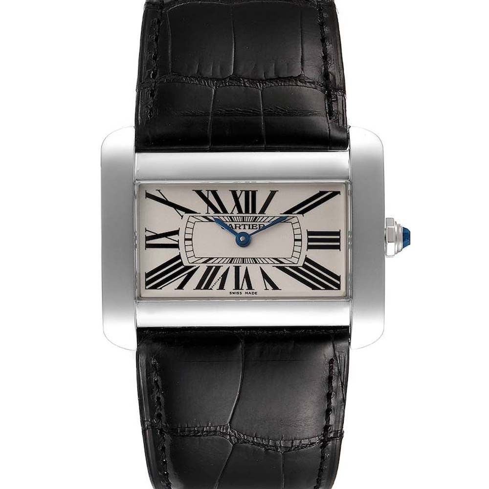 Cartier Silver Stainless Steel Tank Divan XL W6300755 Men's Wristwatch 38 x 30 MM