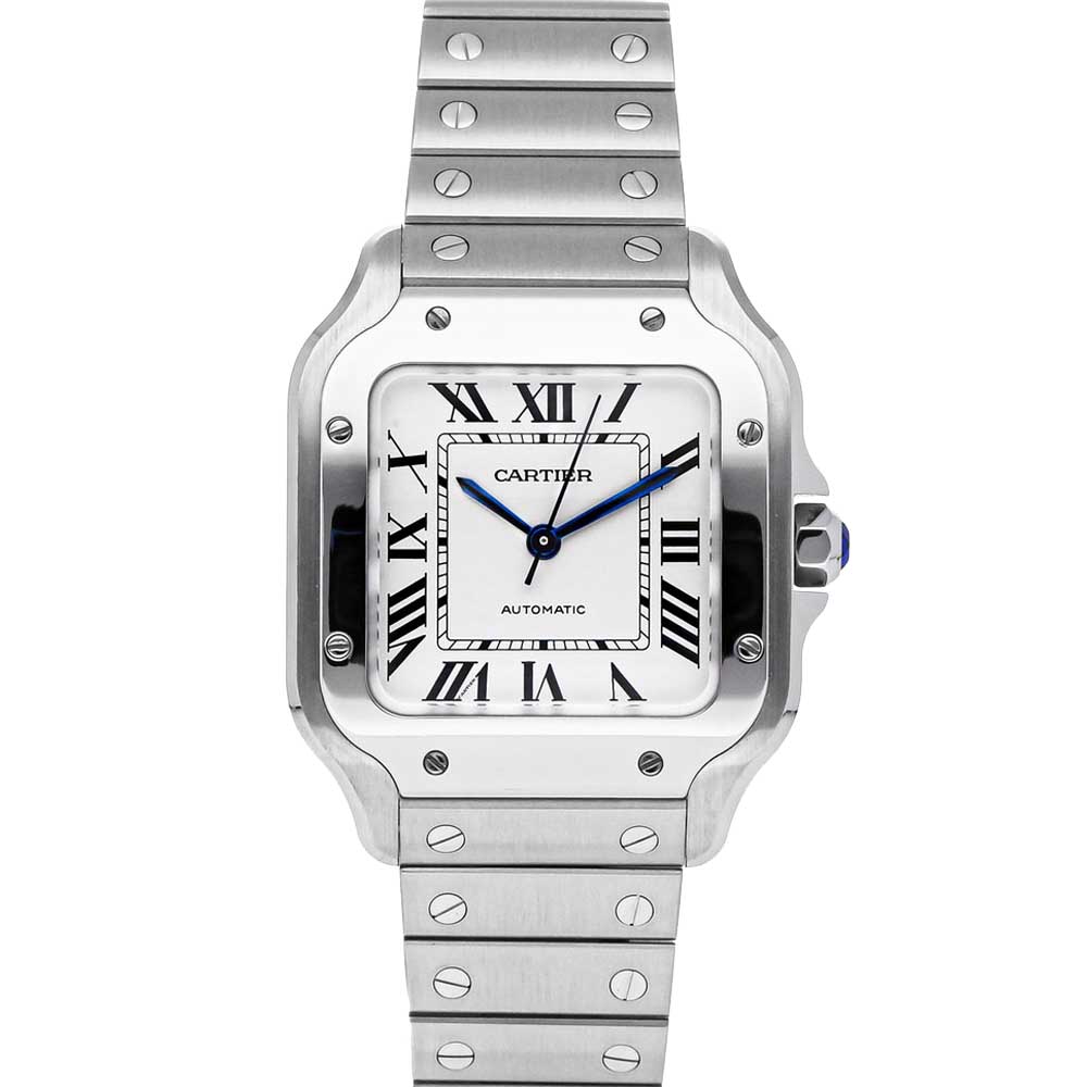 Cartier Silver Stainless Steel Santos de Cartier WSSA0029 Men's Wristwatch 35 MM