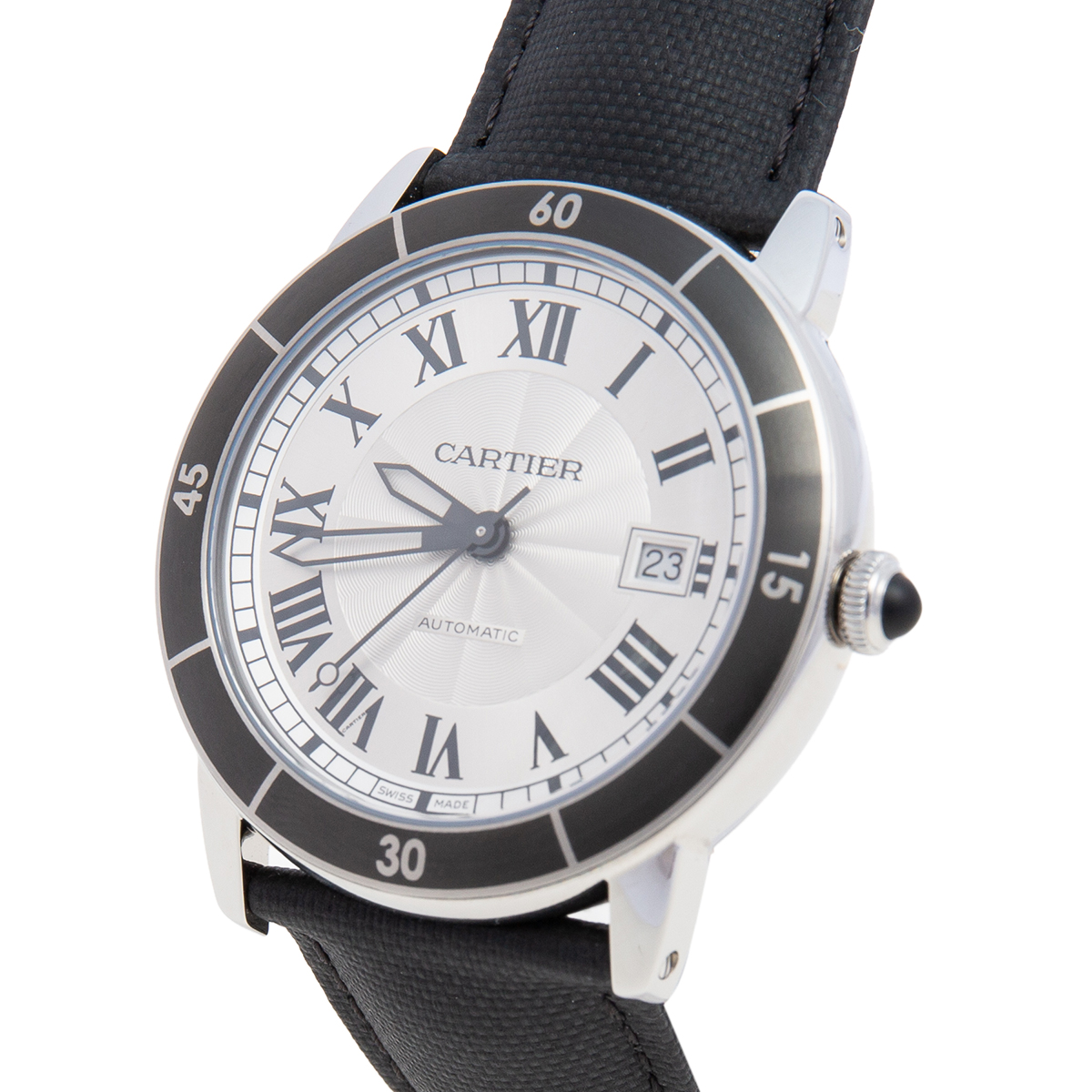 Cartier Silver Stainless Steel Leather Ronde Croisiere WSRN0002 Men's Wristwatch, Black
Cartier Silver Stainless Steel Leather Ronde Croisiere WSRN0002 Men's Wristwatch, Black