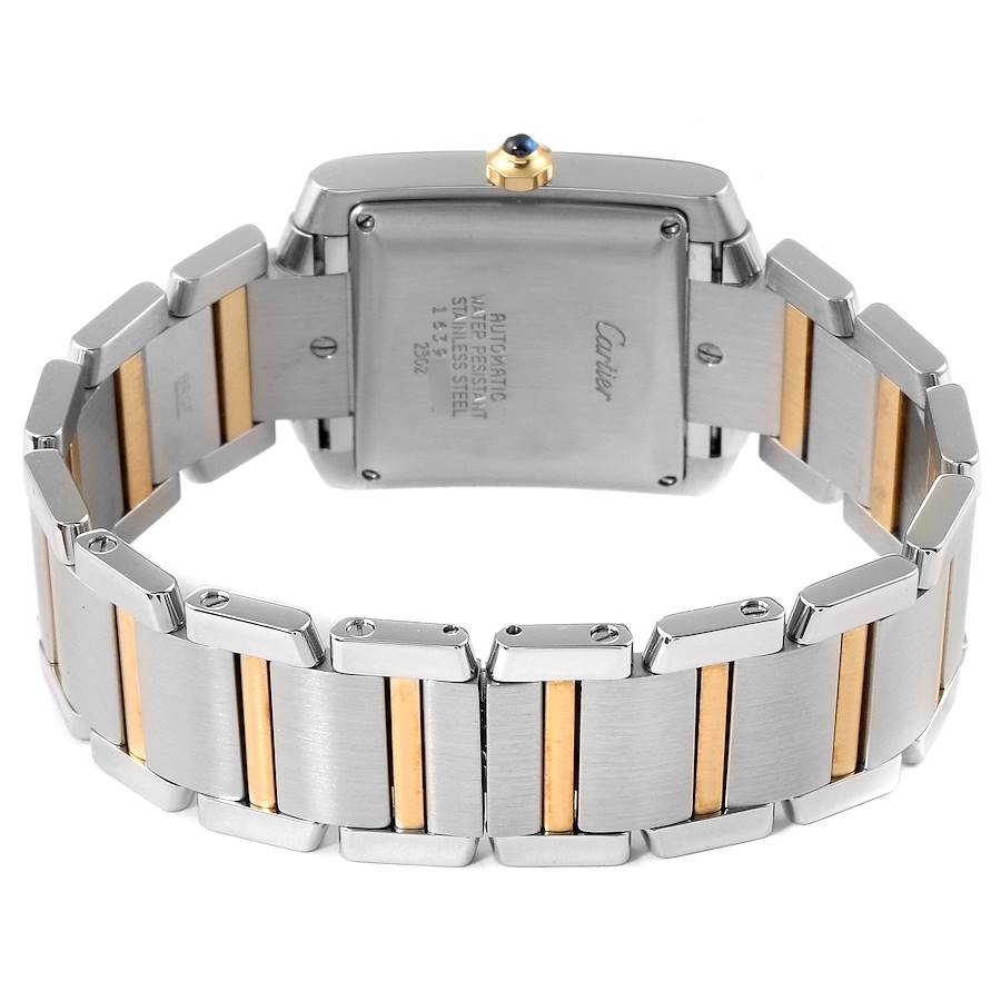Cartier Silver 18K Yellow Gold And Stainless Steel Tank Francaise W51005Q4 Men's Wristwatch 28 x 32 MM3