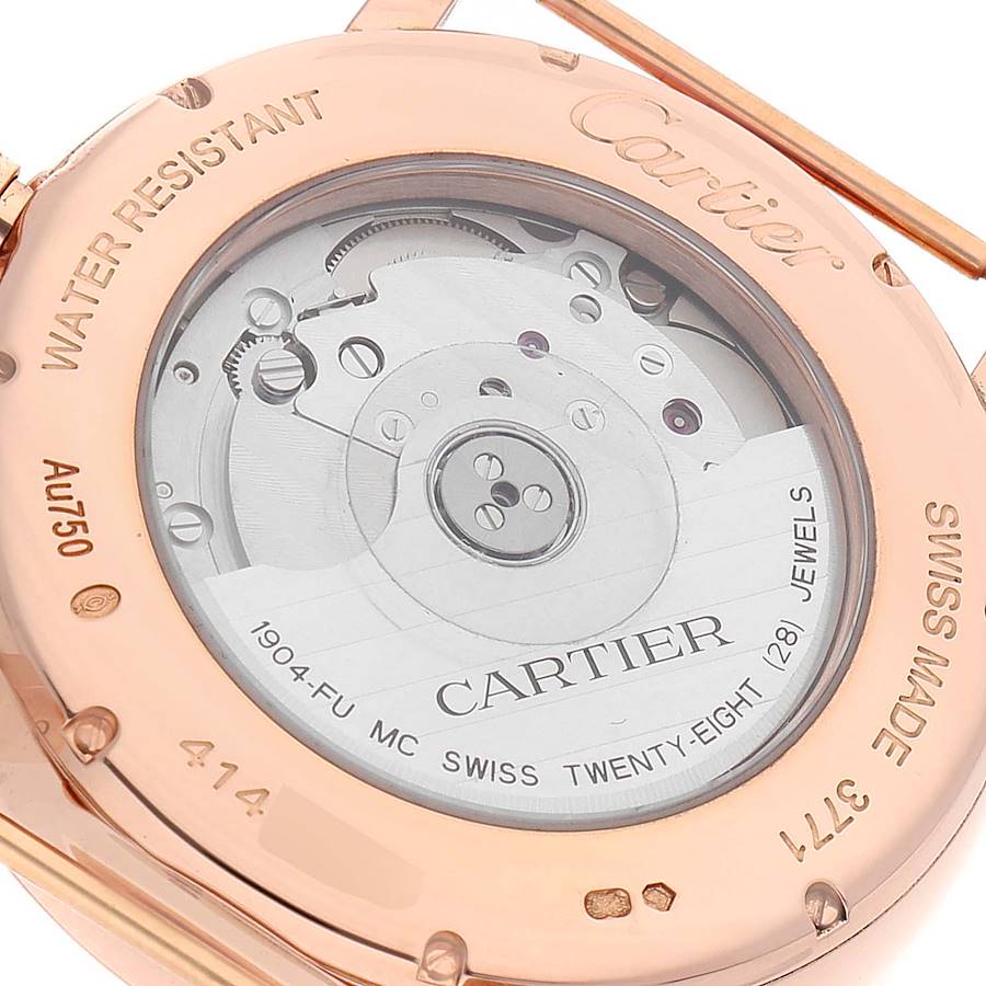 Cartier Silver 18k Rose Gold Rotonde Retrograde GMT Time Zone W1556240 Men's Wristwatch 42 Mm