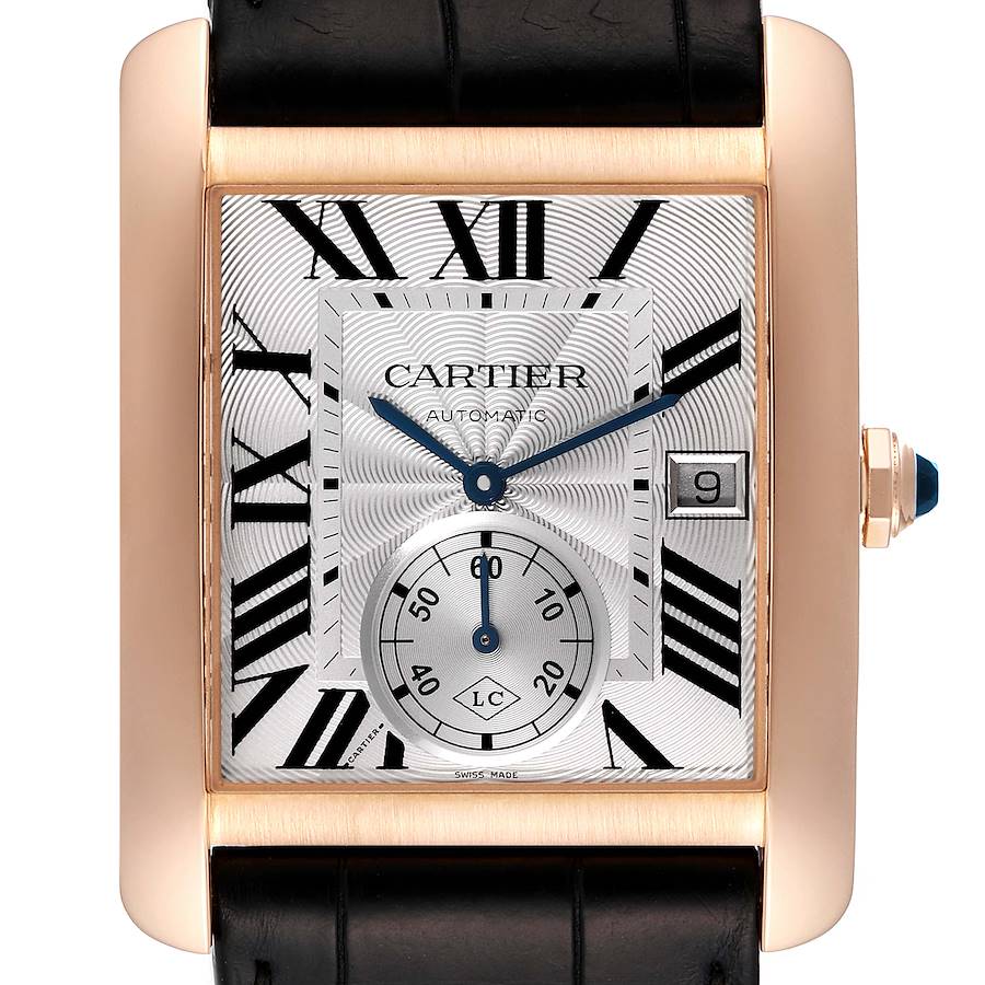 Cartier Silver 18K Rose Gold Tank MC Collaborateur W5330001 Men's Wristwatch 34 Mm