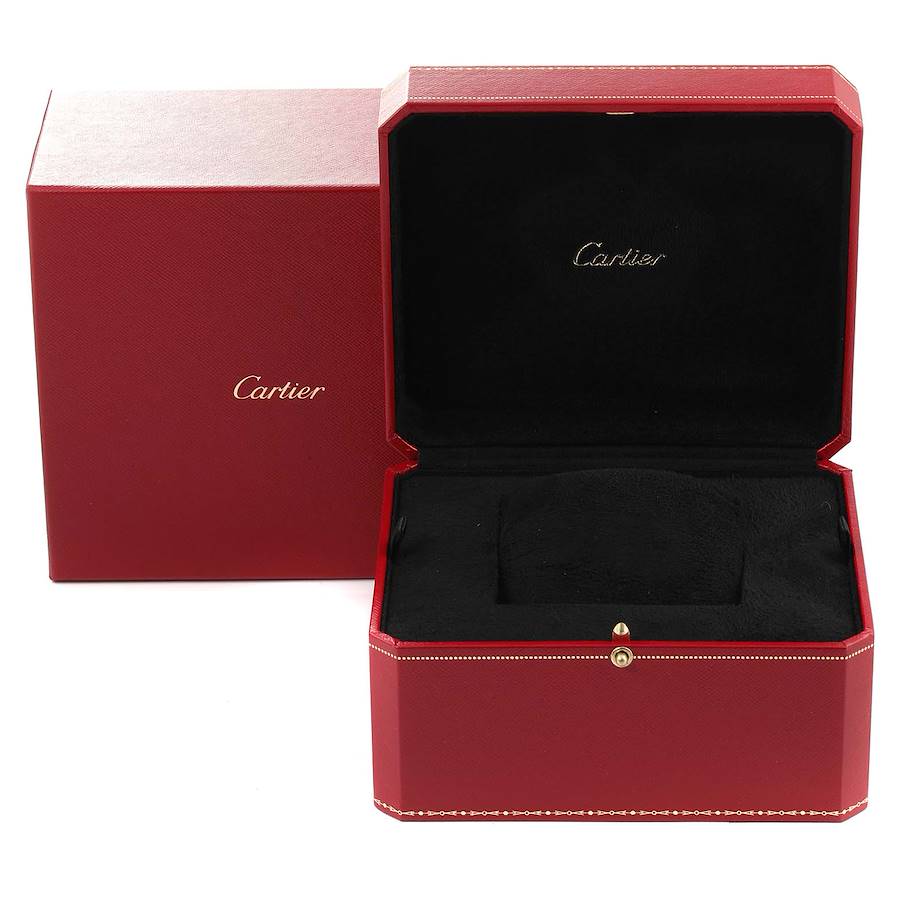 Cartier Silver 18K Rose Gold Santos 100 W20108Y1 Men's Wristwatch 33 Mm