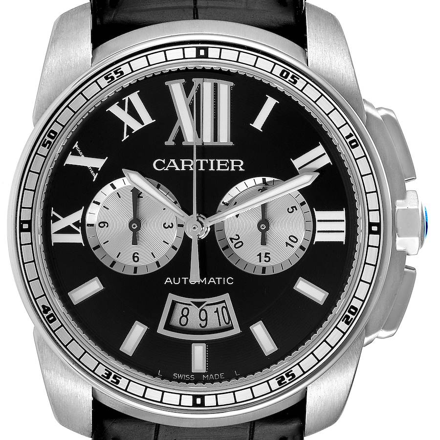 Cartier Black Stainless Steel Calibre W7100060 Automatic Men's Wristwatch 42 Mm