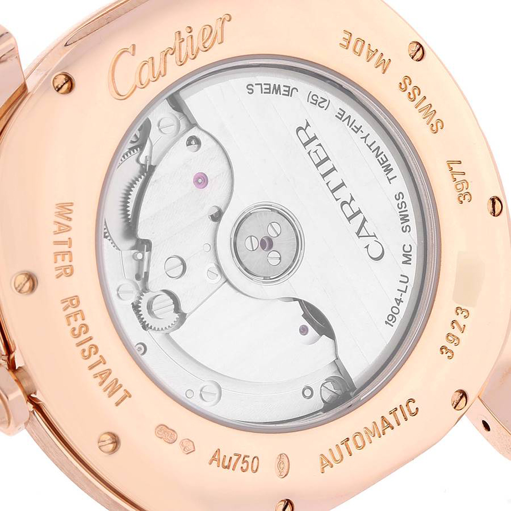 Cartier Silver 18k Rose Gold Drive WGNM0008 Automatic Men's Wristwatch 40 Mm