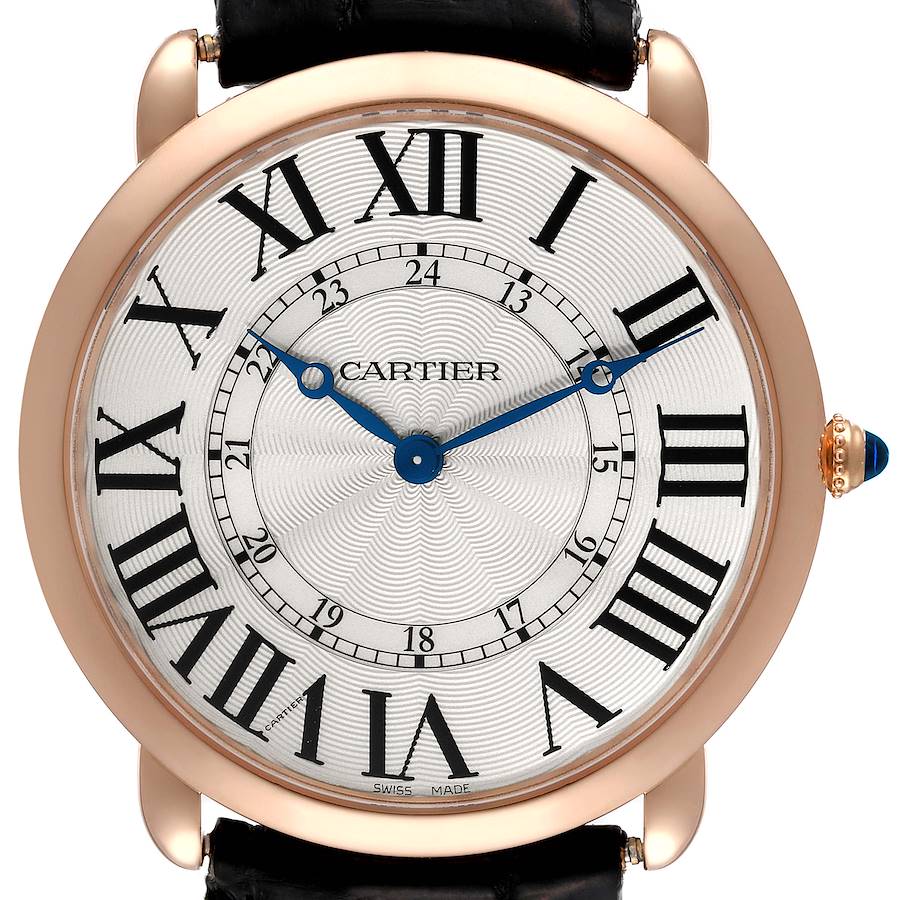 Cartier Silver 18k Rose Gold Ronde Louis W6801004 Manual Winding Men's Wristwatch 42 Mm