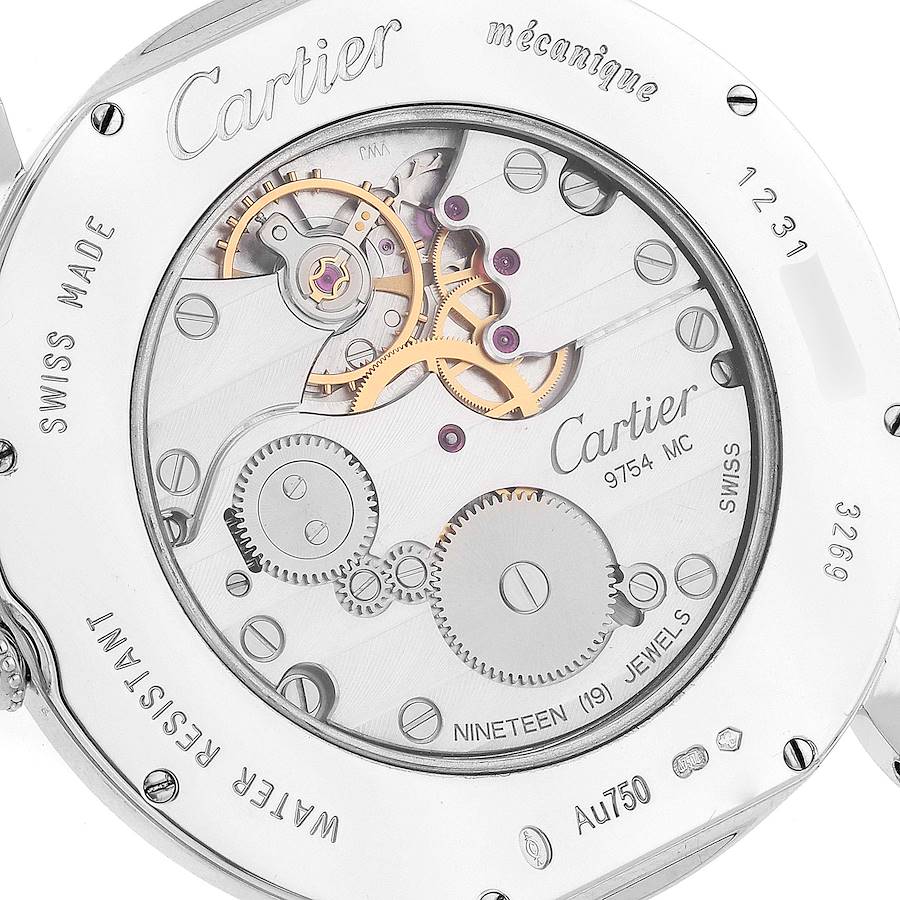 Cartier Silver 18k White Gold Ronde Louis WR007002 Manual Winding Men's Wristwatch 42 Mm