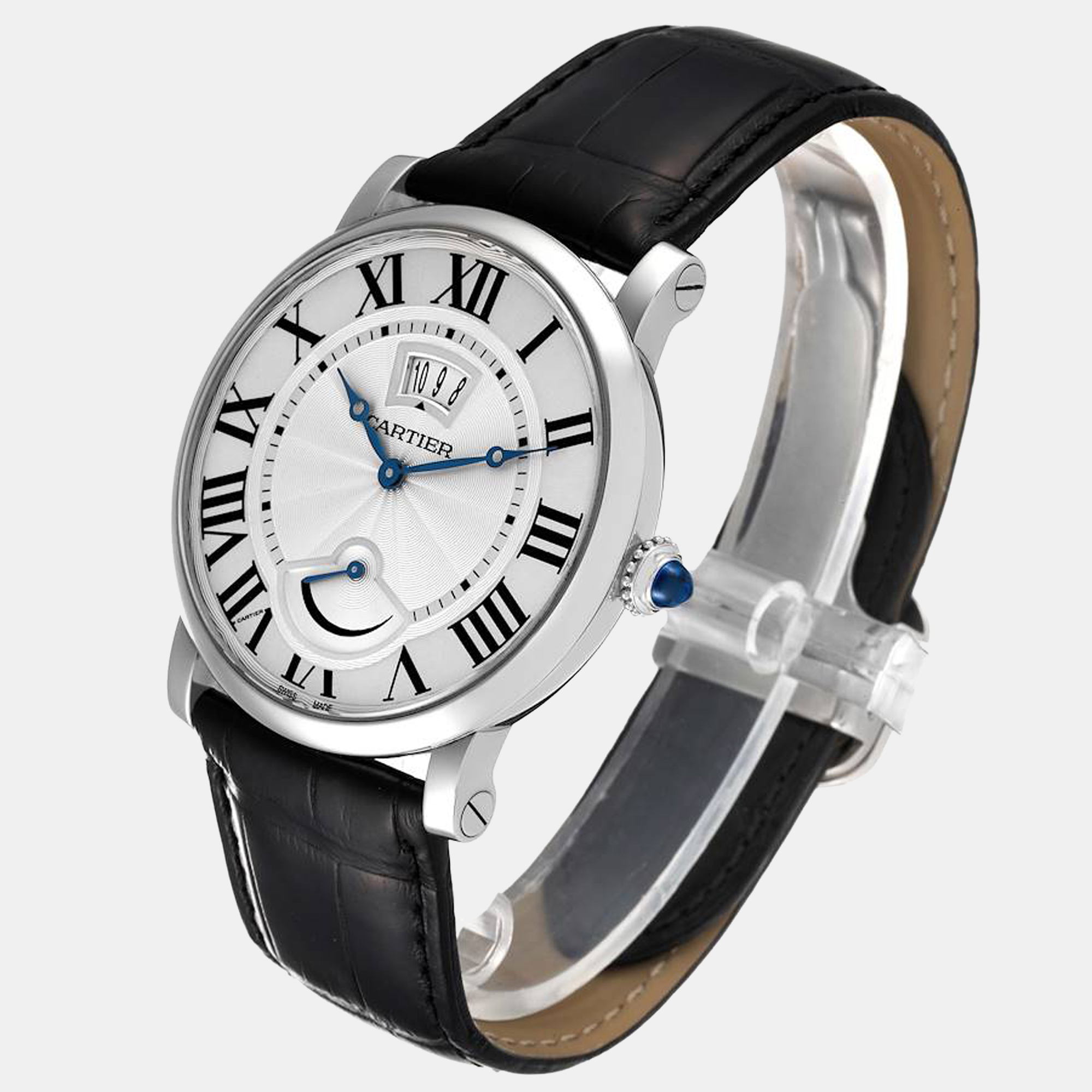 Cartier Silver Stainless Steel Rotonde De Cartier W1556369 Manual Winding Men's Wristwatch 40 Mm