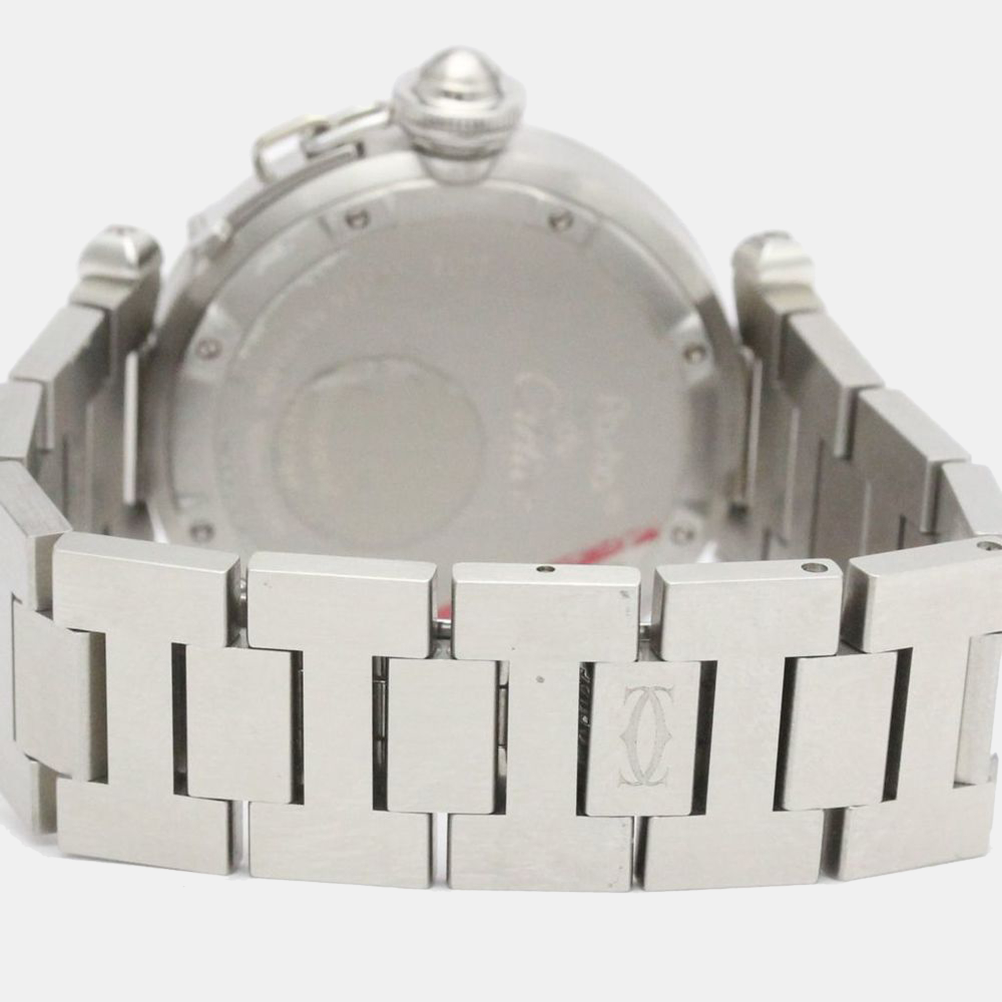 Cartier White Stainless Steel Pasha C De Cartier W31044M7 Automatic Men's Wristwatch 35 Mm