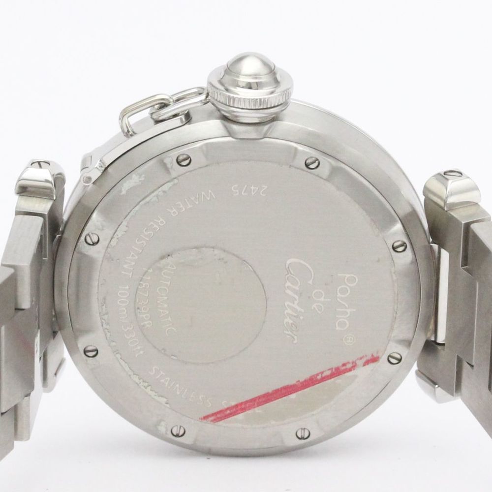 Cartier White Stainless Steel Pasha C De Cartier W31044M7 Automatic Men's Wristwatch 35 Mm