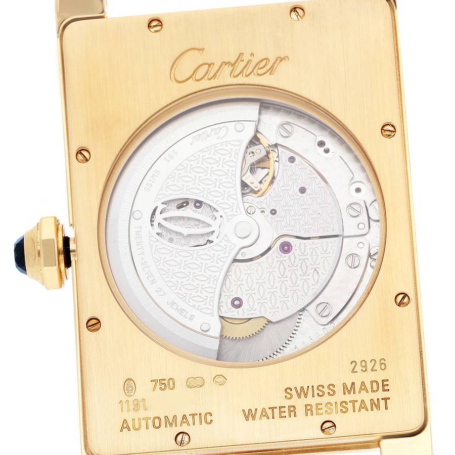 Cartier Silver 18k Yellow  Gold Tank Americaine W2609756 Automatic Men's Wristwatch 32 Mm