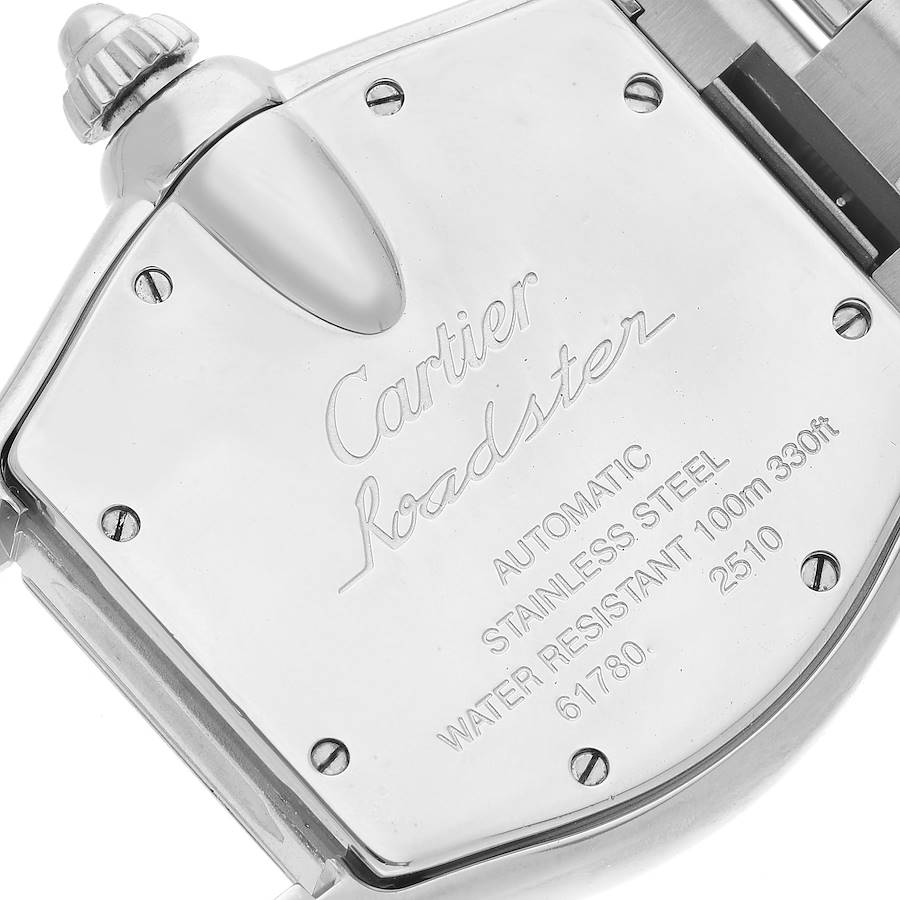 Cartier Black Stainless Steel Roadster W62041V3 Automatic Men's Wristwatch 38 Mm