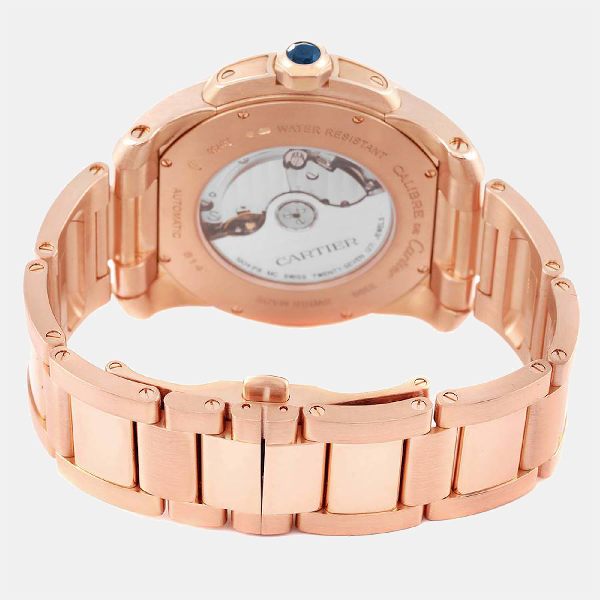 Cartier Brown 18K Rose Gold Calibre W7100040 Automatic Men's Wristwatch 42 Mm