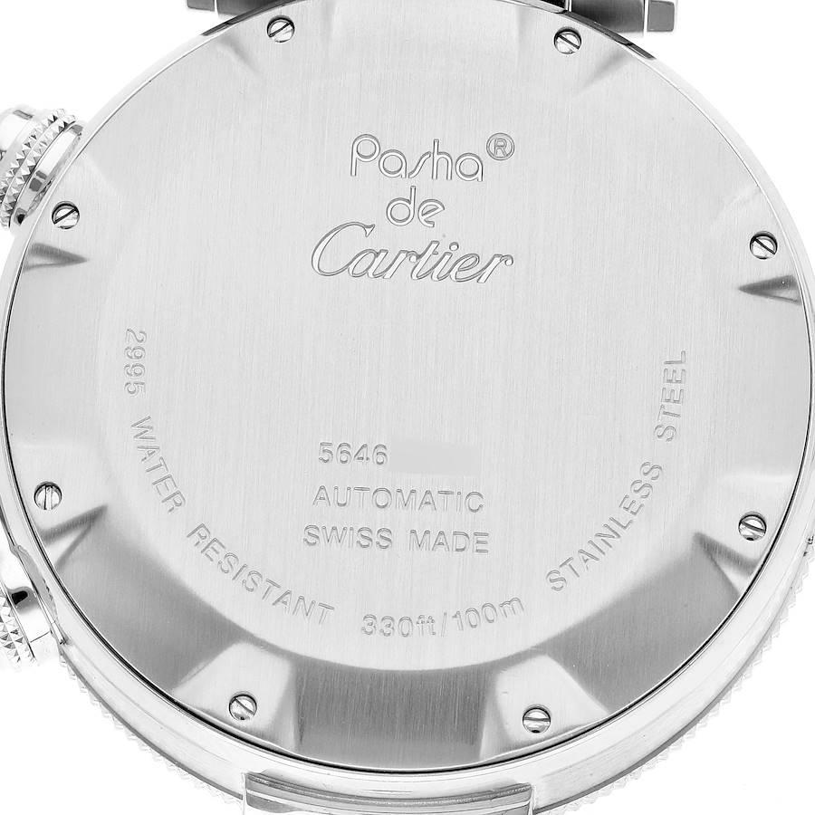 Cartier Silver Stainless Steel Pasha Seatimer Chronograph Men's Wristwatch 42.5 Mm