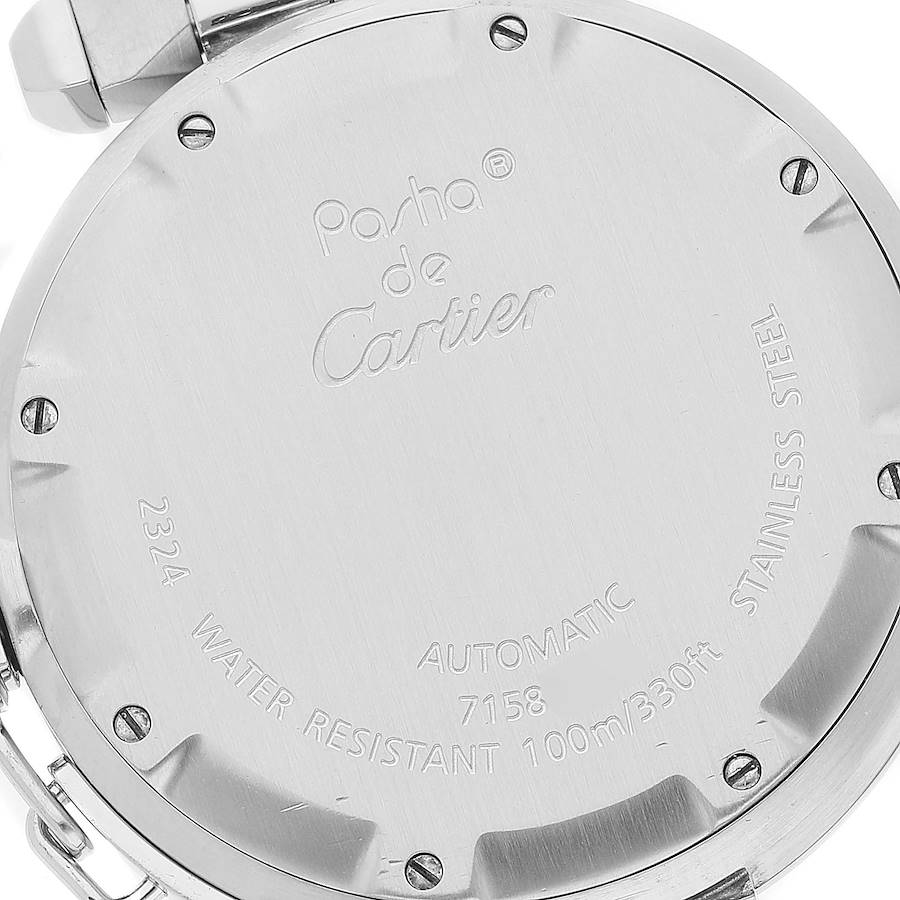Cartier White Stainless Steel Pasha C W31074M7 Automatic Men's Wristwatch 35 Mm