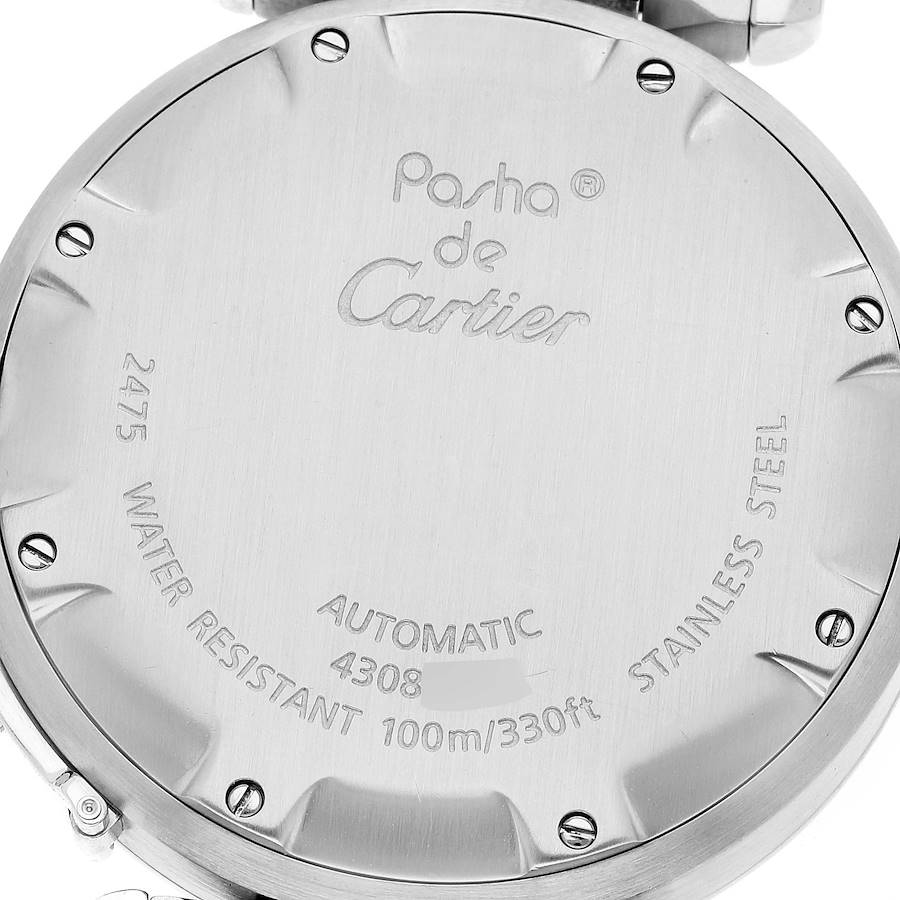 Cartier White Stainless Steel Pasha C W31074M7 Men's Wristwatch 35 Mm