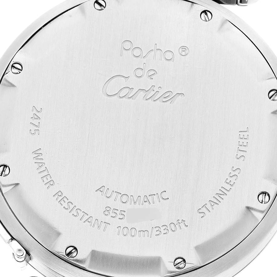 Cartier White Stainless Steel Pasha C W31044M7 Automatic Men's Wristwatch 35 Mm