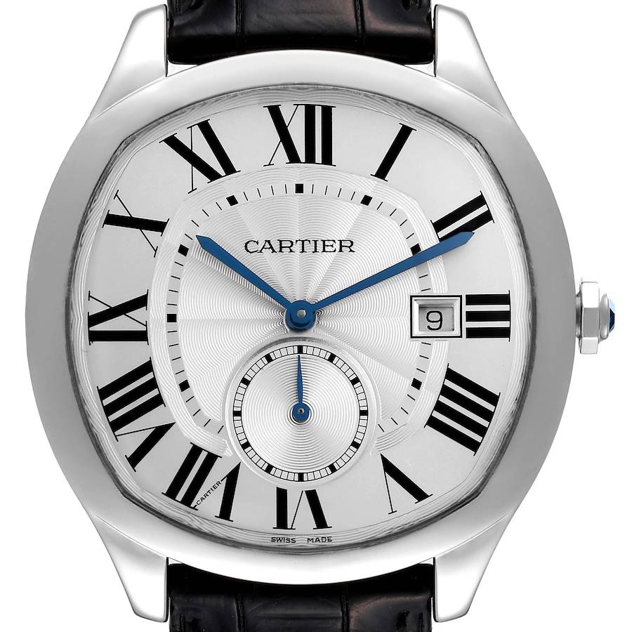 Cartier Silver Stainless Steel Drive WSNM0004 Men's Wristwatch 40 Mm