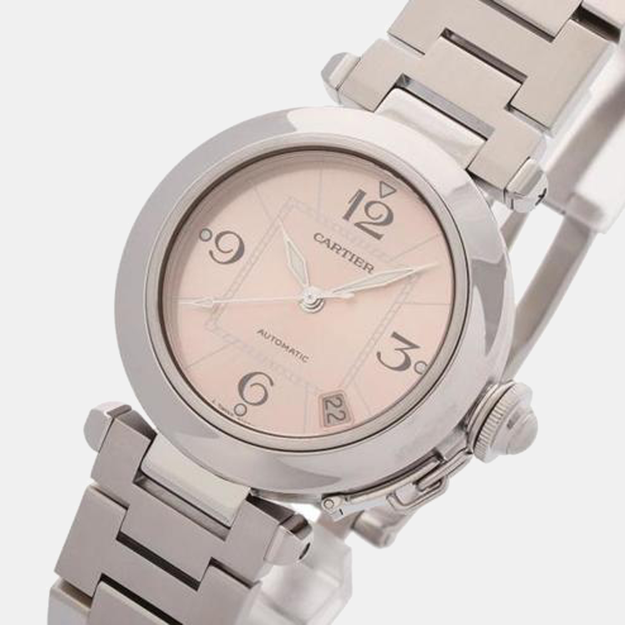 Cartier Pink Stainless Steel Pasha C W31075M7 Automatic Men's Wristwatch 35 mm
Cartier Pink Stainless Steel Pasha C W31075M7 Automatic Men's Wristwatch 35 mm