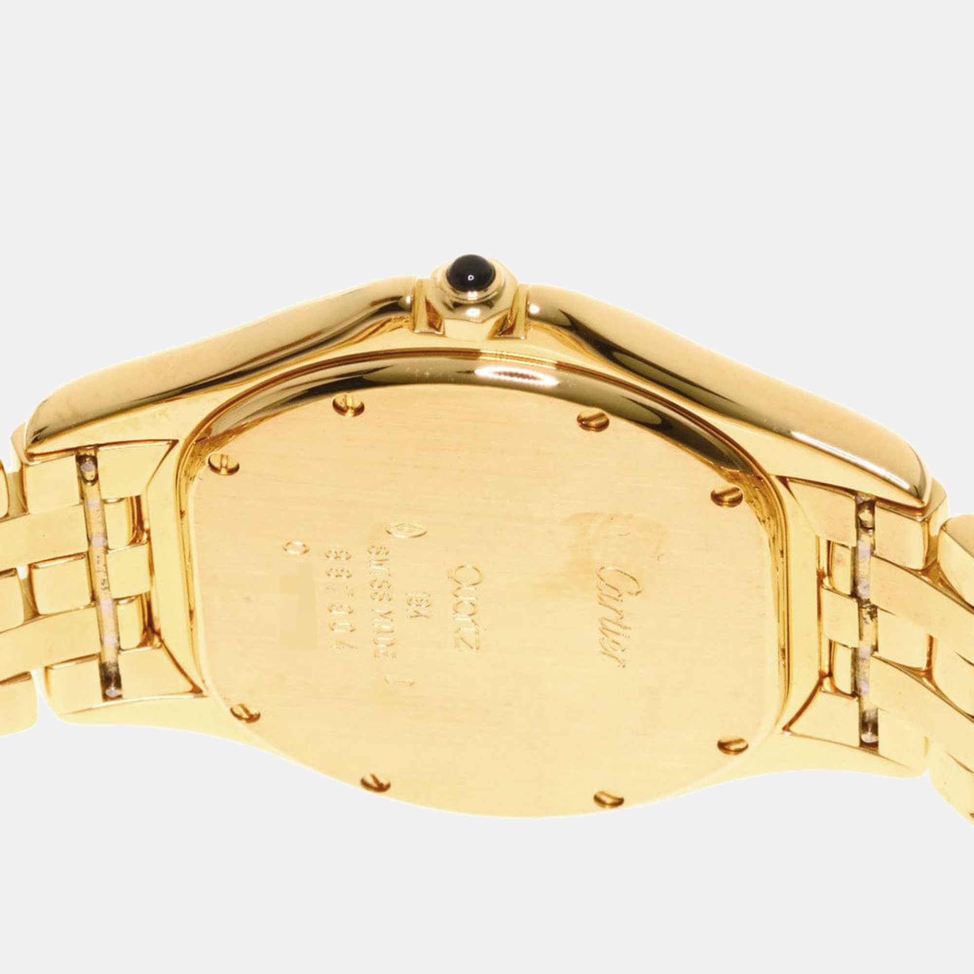 Cartier White 18K Yellow Gold Cougar Men's Wristwatch 32 Mm