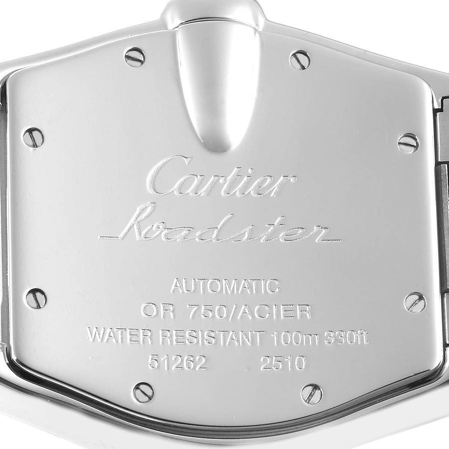 Cartier Roadster Steel Yellow Gold Silver Dial Mens Watch W62031Y4