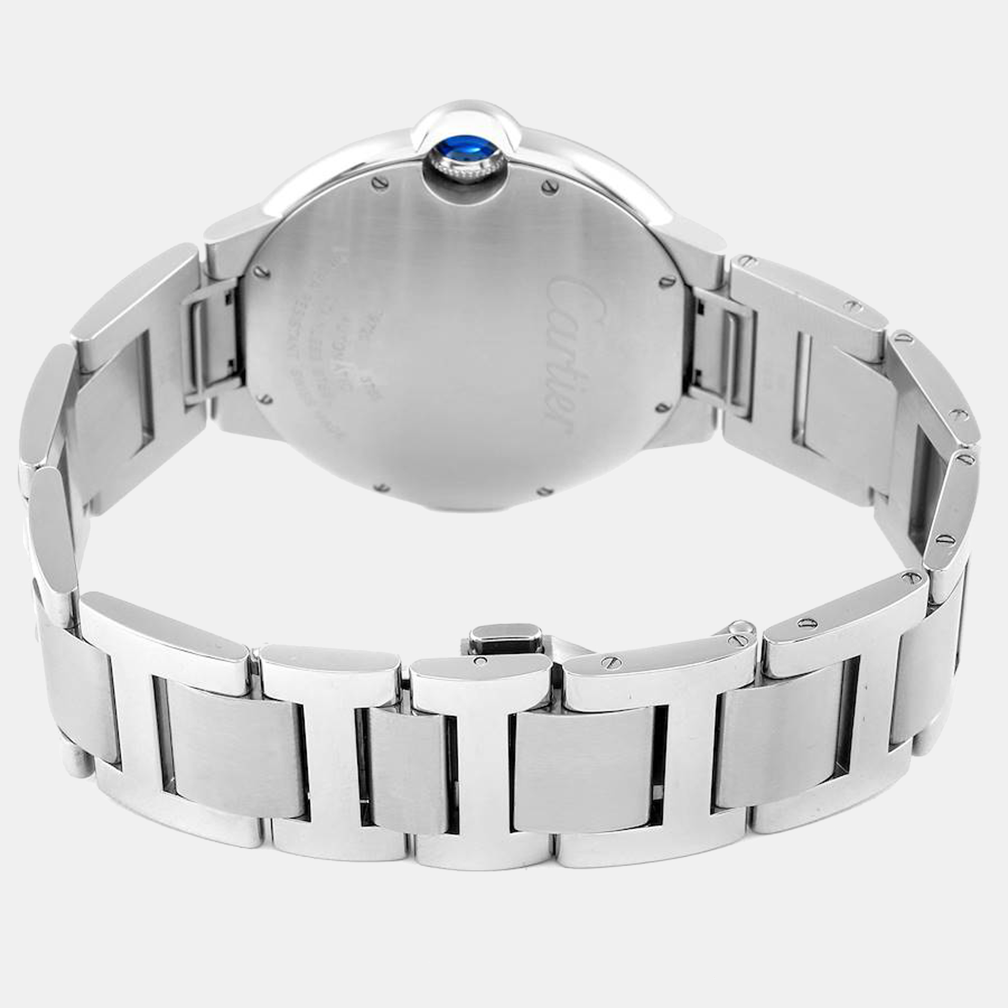 Cartier Ballon Bleu 42 Automatic Silver Dial Steel Mens Watch W69012Z4