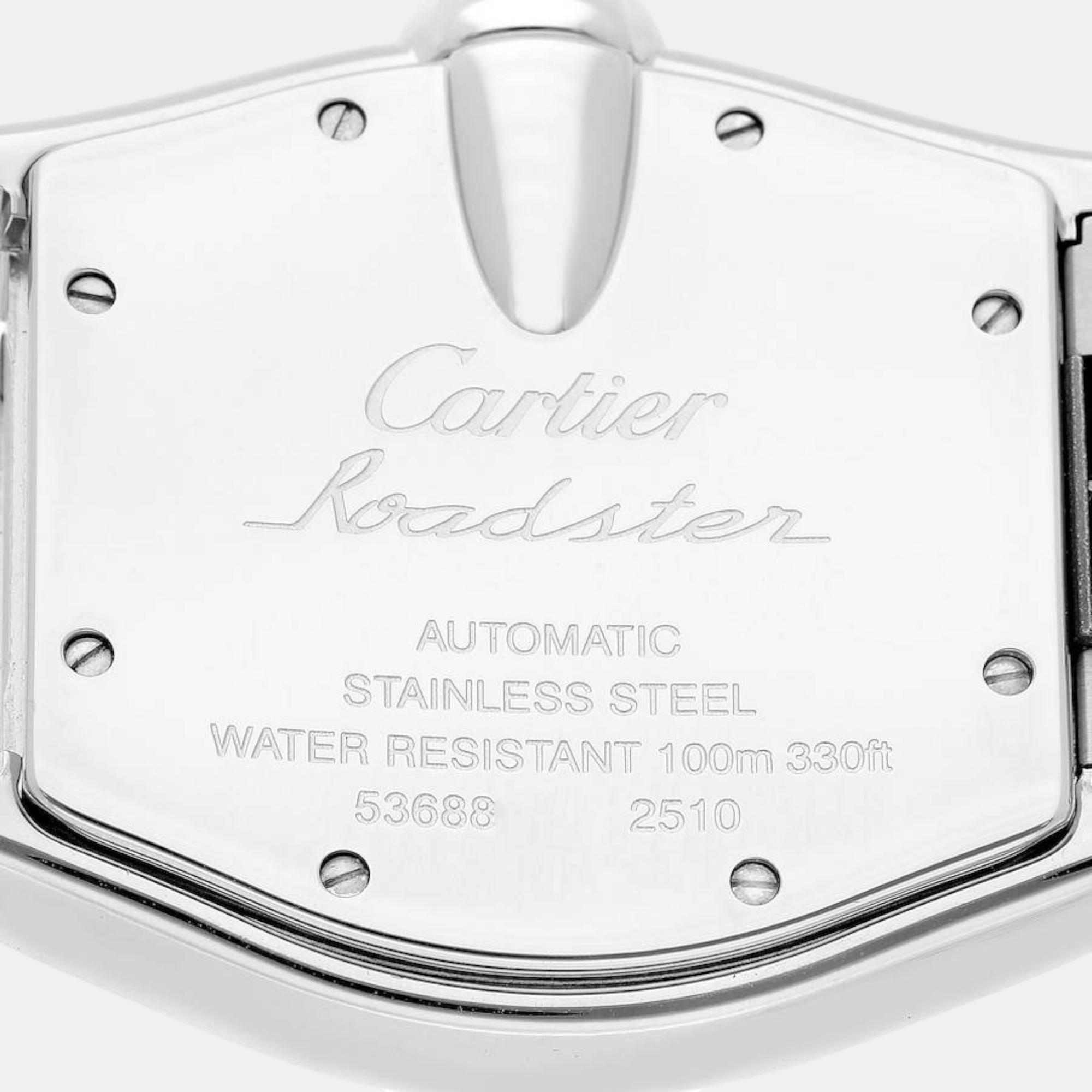 Cartier Roadster Large Black Dial Steel Mens Watch W62041V3