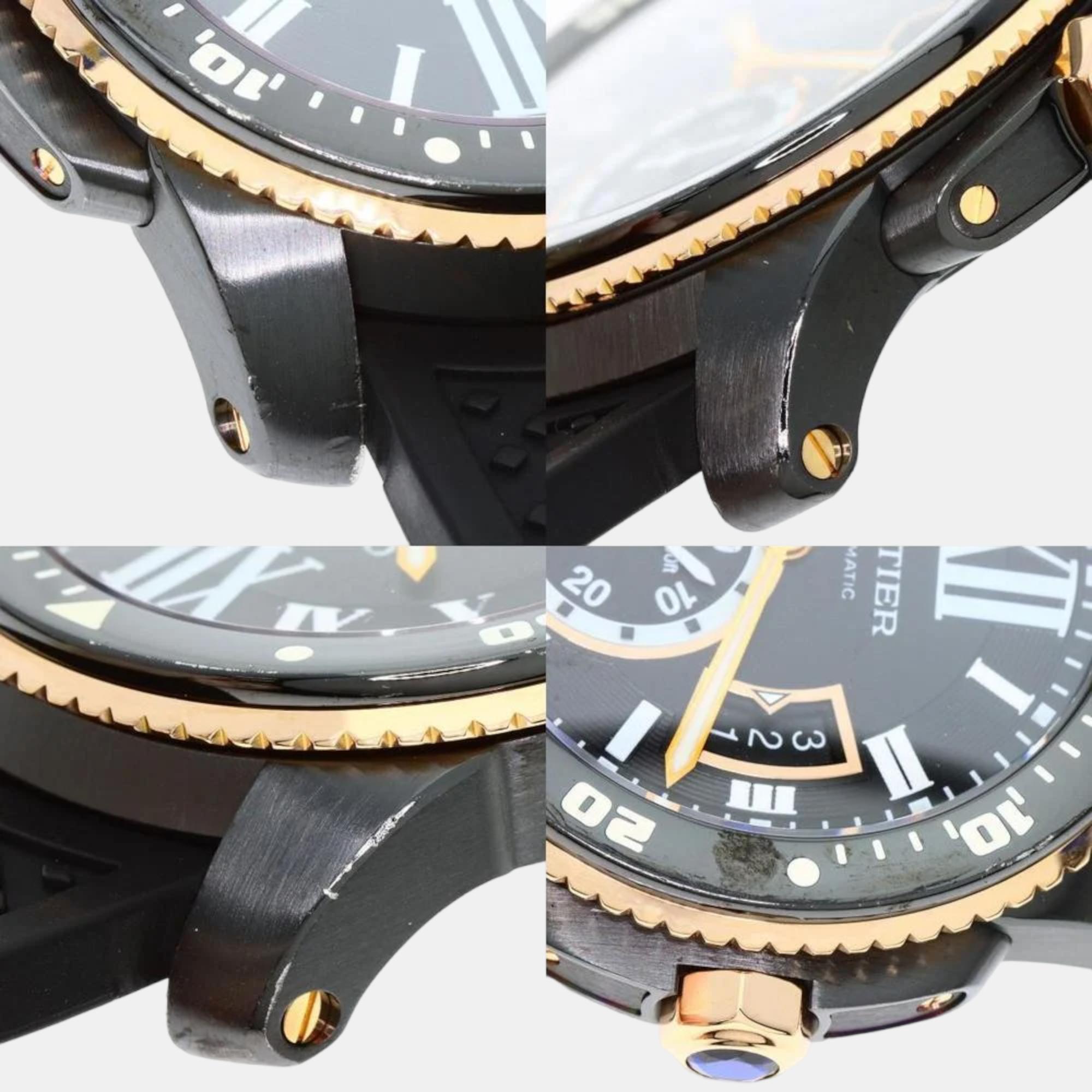 Cartier Black 18K Rose Gold And Stainless Steel Calibre W2CA0004 Men's Wristwatch 42 Mm