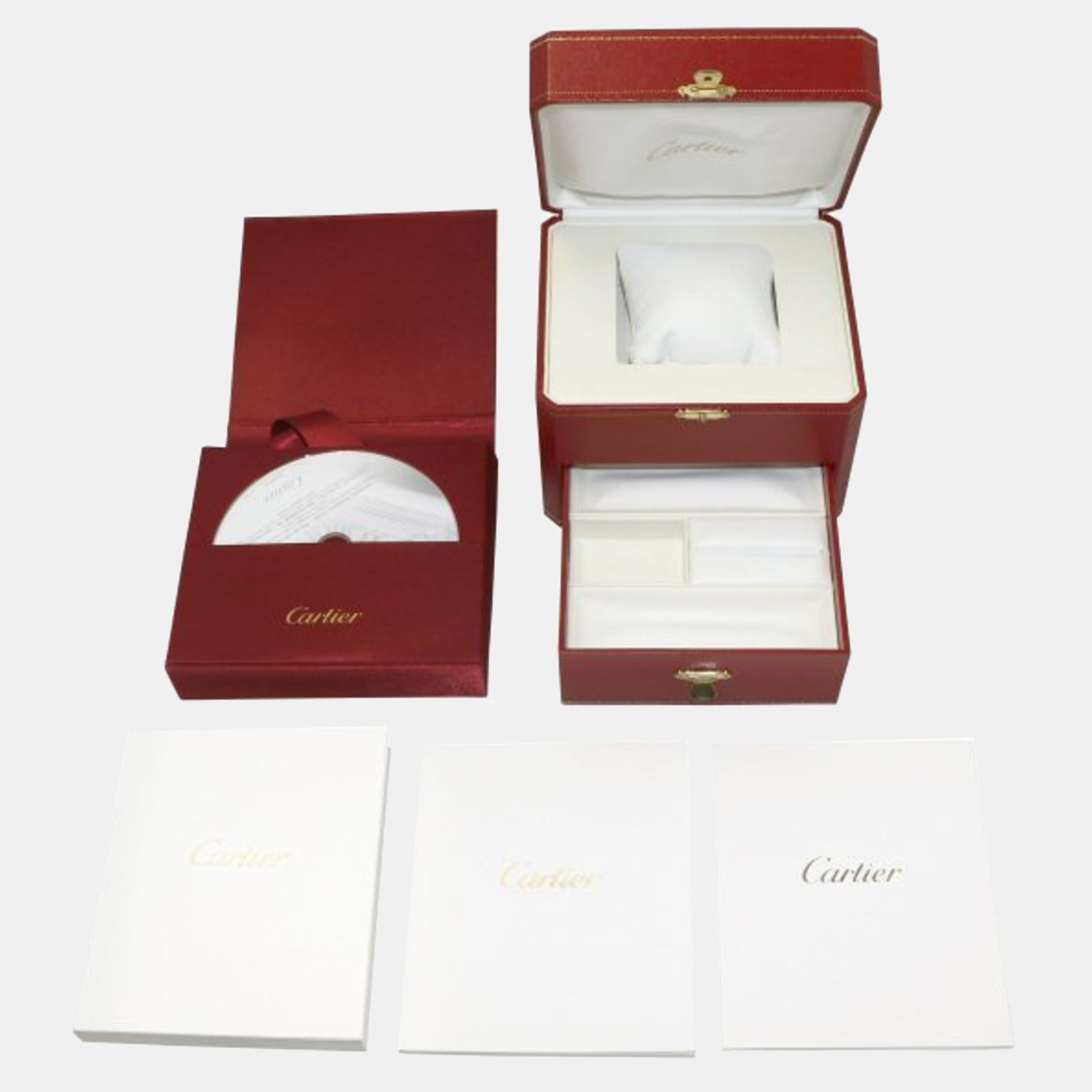 Cartier Silver 18k Rose Gold Baignoire WB520002 Quartz Men's Wristwatch 23 Mm