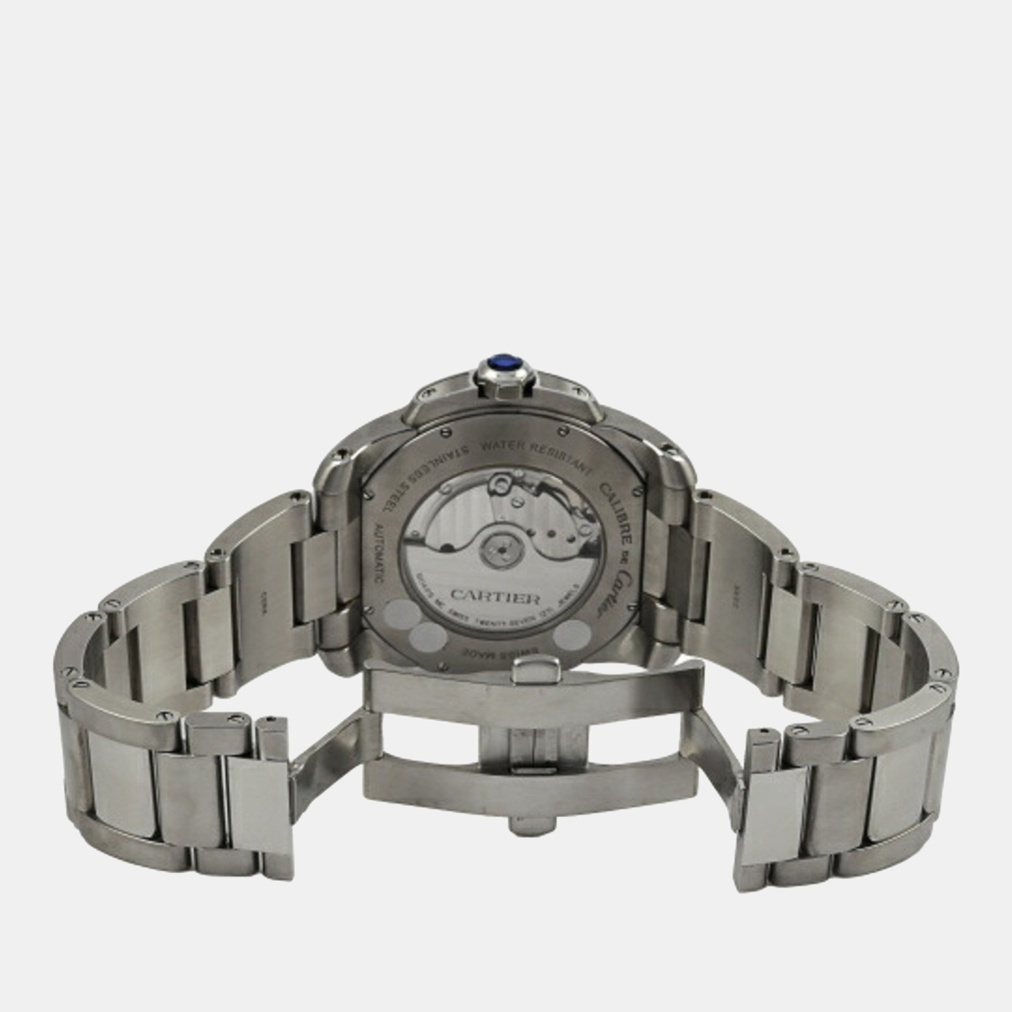 Cartier Silver Stainless Steel Calibre De Cartier W7100015 Automatic Men's Wristwatch 42 Mm