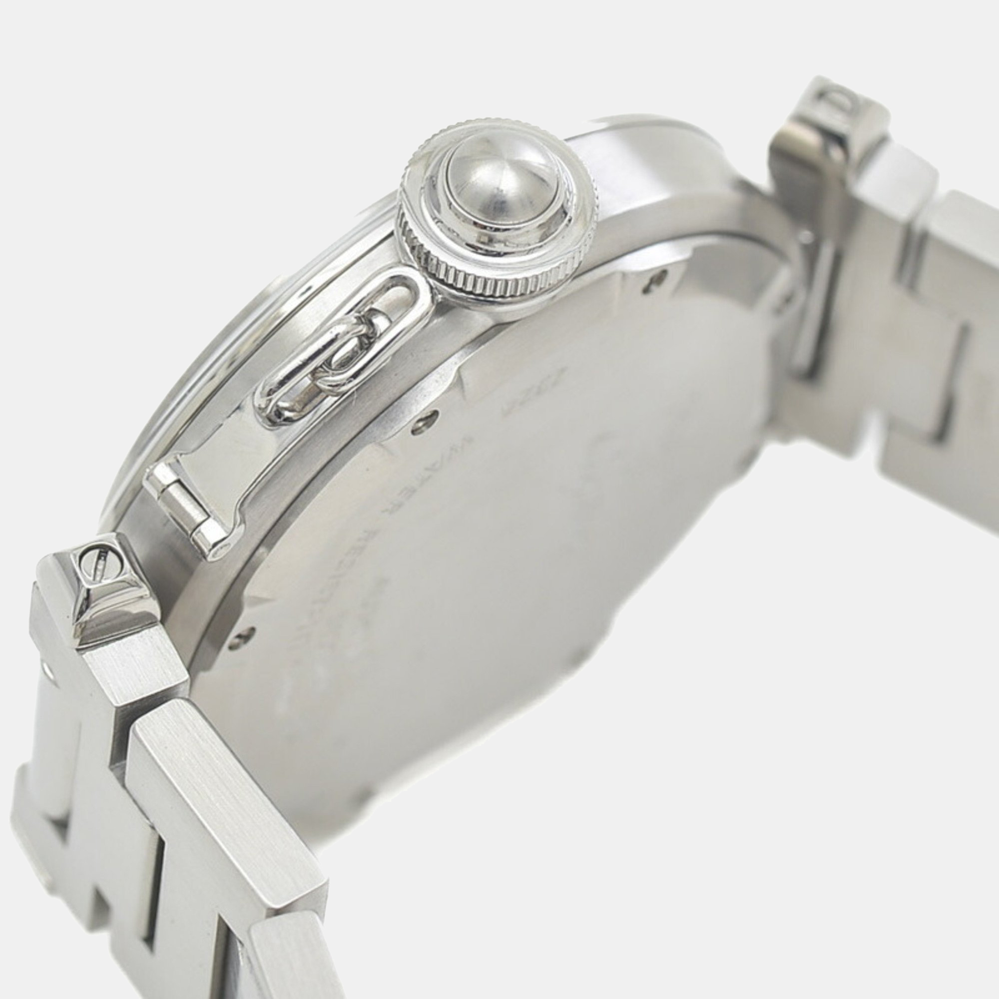 Cartier White Stainless Steel Pasha C De Cartier W31074M7 Automatic Men's Wristwatch 35 Mm