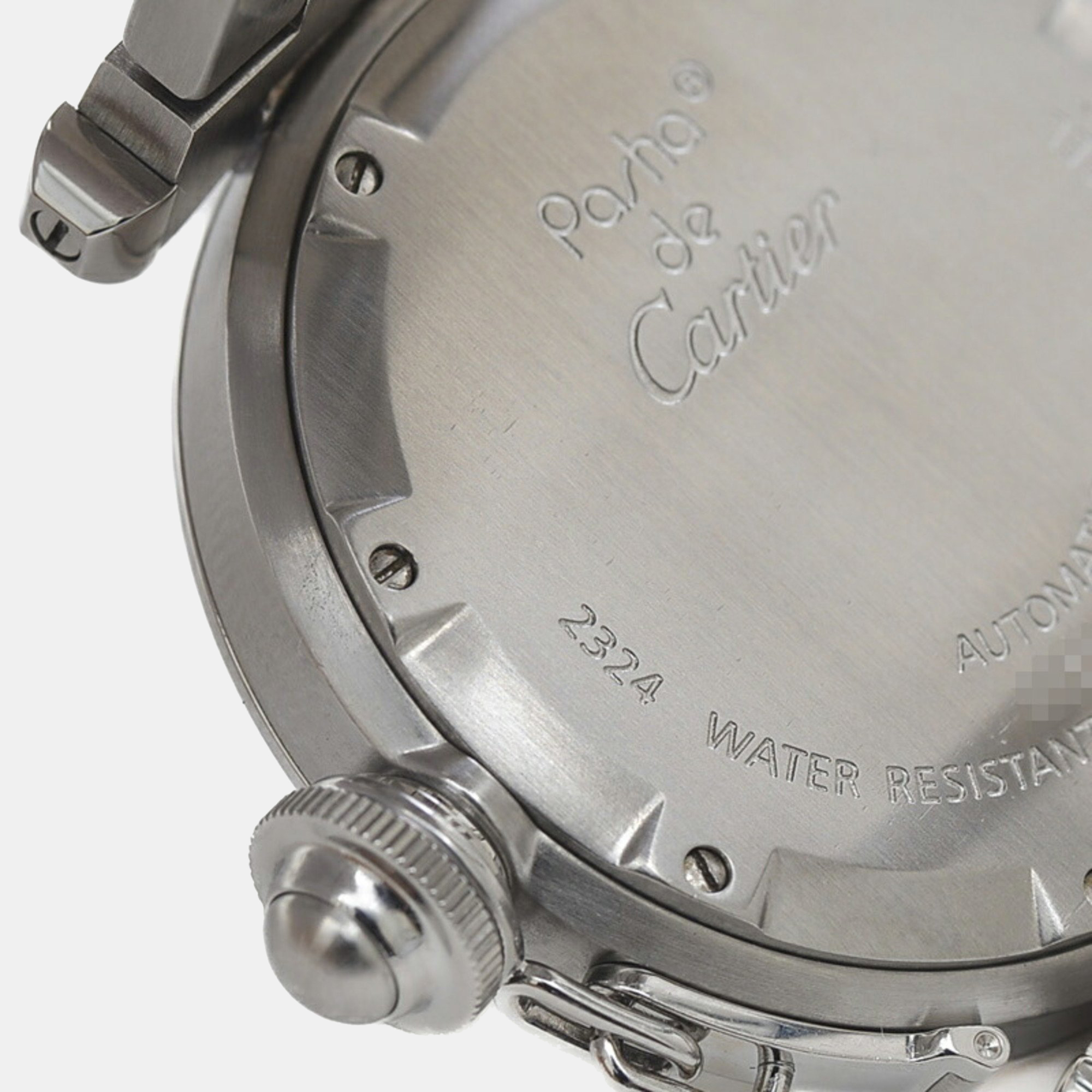 Cartier White Stainless Steel Pasha C De Cartier W31074M7 Automatic Men's Wristwatch 35 Mm