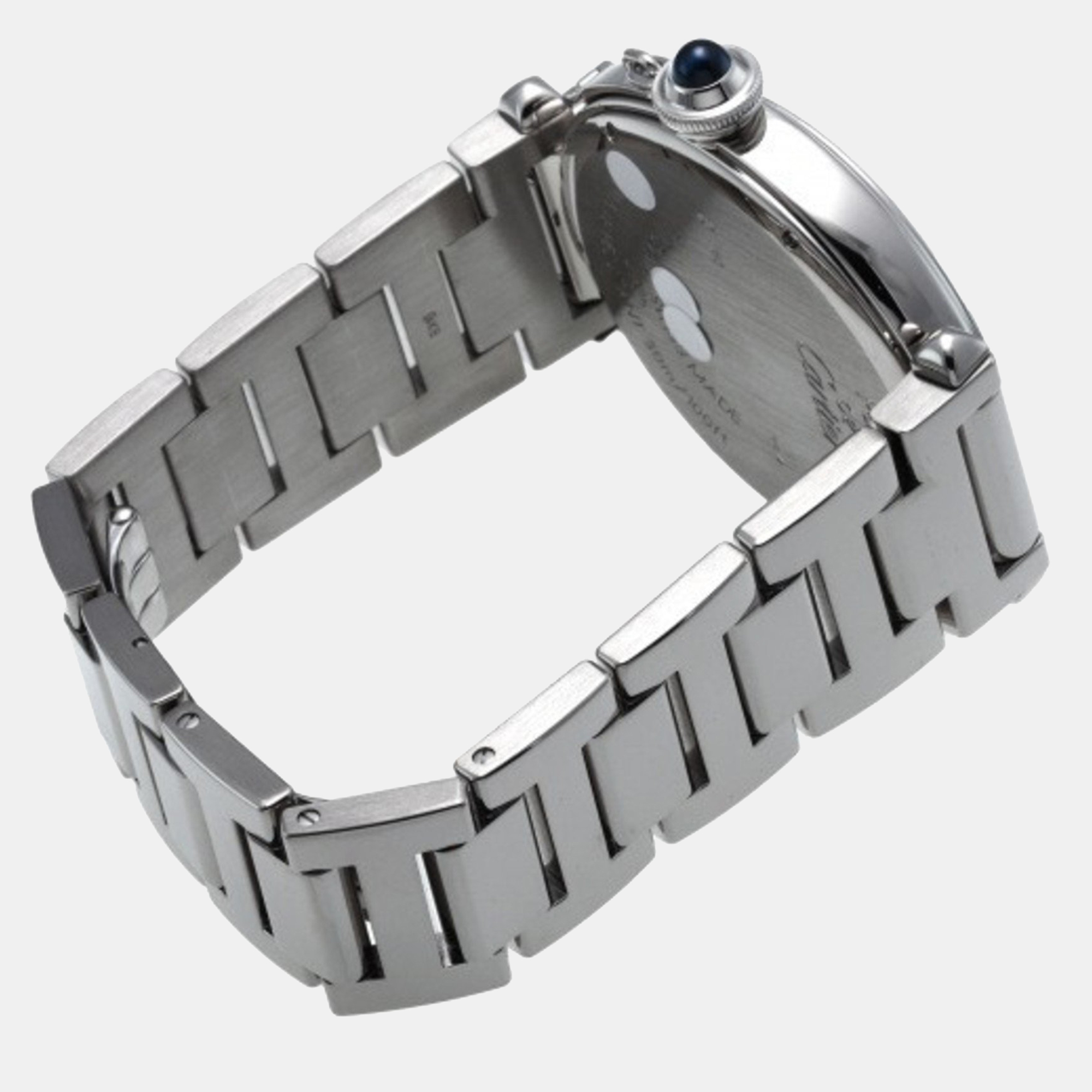 Cartier Silver 18k White Gold Pasha W30187M9 Automatic Men's Wristwatch 42 Mm