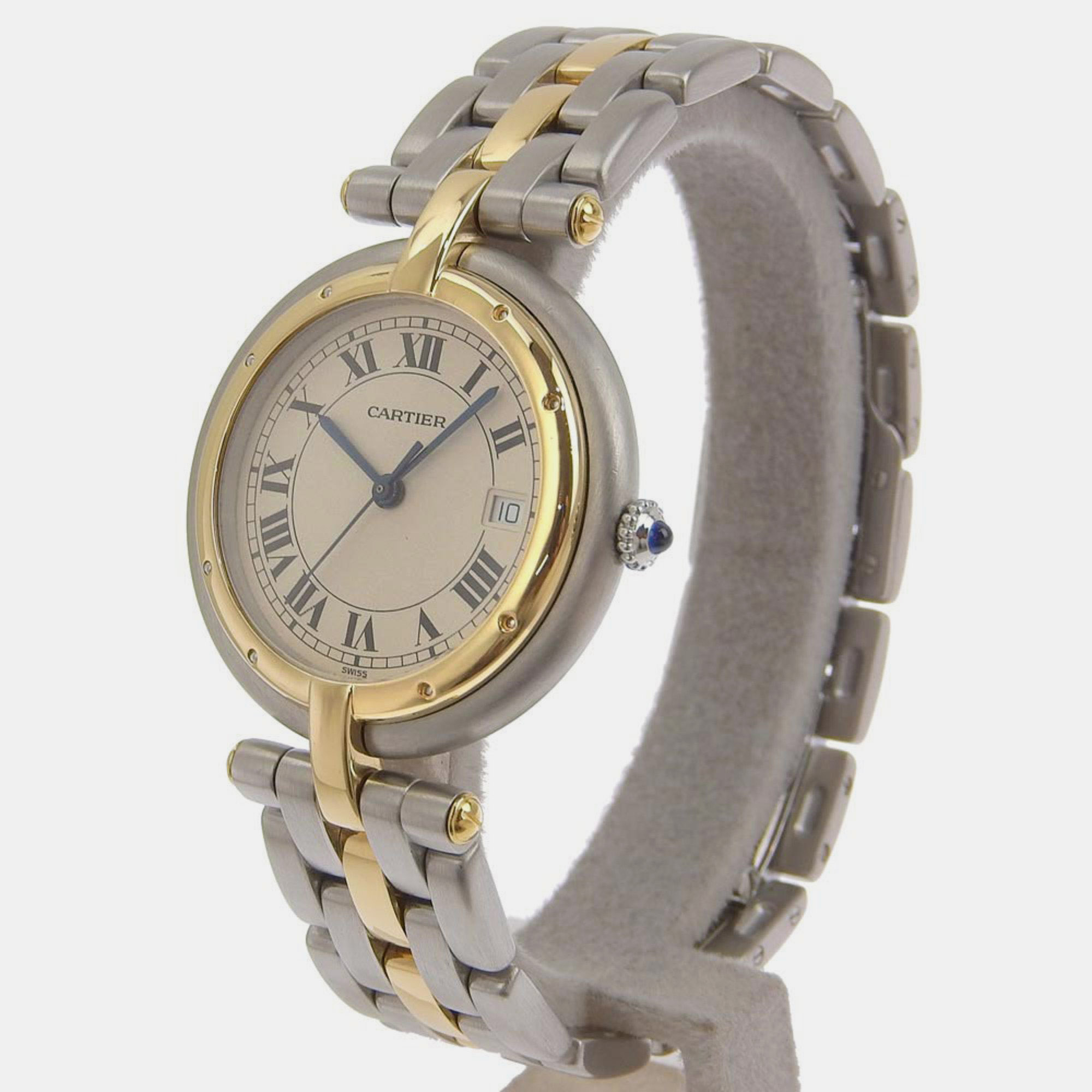 Cartier Silver 18K Yellow Gold And Stainless Steel Panthere Vendome Quartz Women's Wristwatch 30 Mm