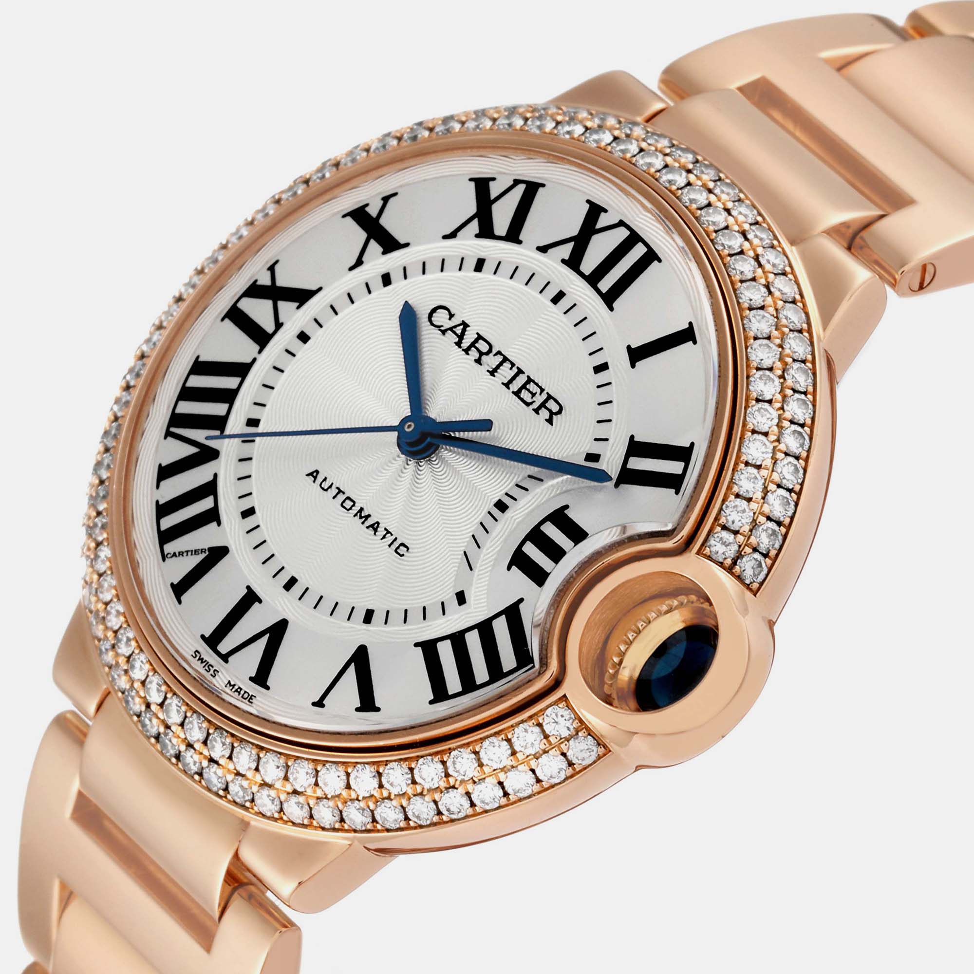 Cartier Ballon Bleu Automatic Rose Gold Diamond Men's Watch WE9005Z3 36.6 mm, Silver
Cartier Ballon Bleu Automatic Rose Gold Diamond Men's Watch WE9005Z3 36.6 mm, Silver