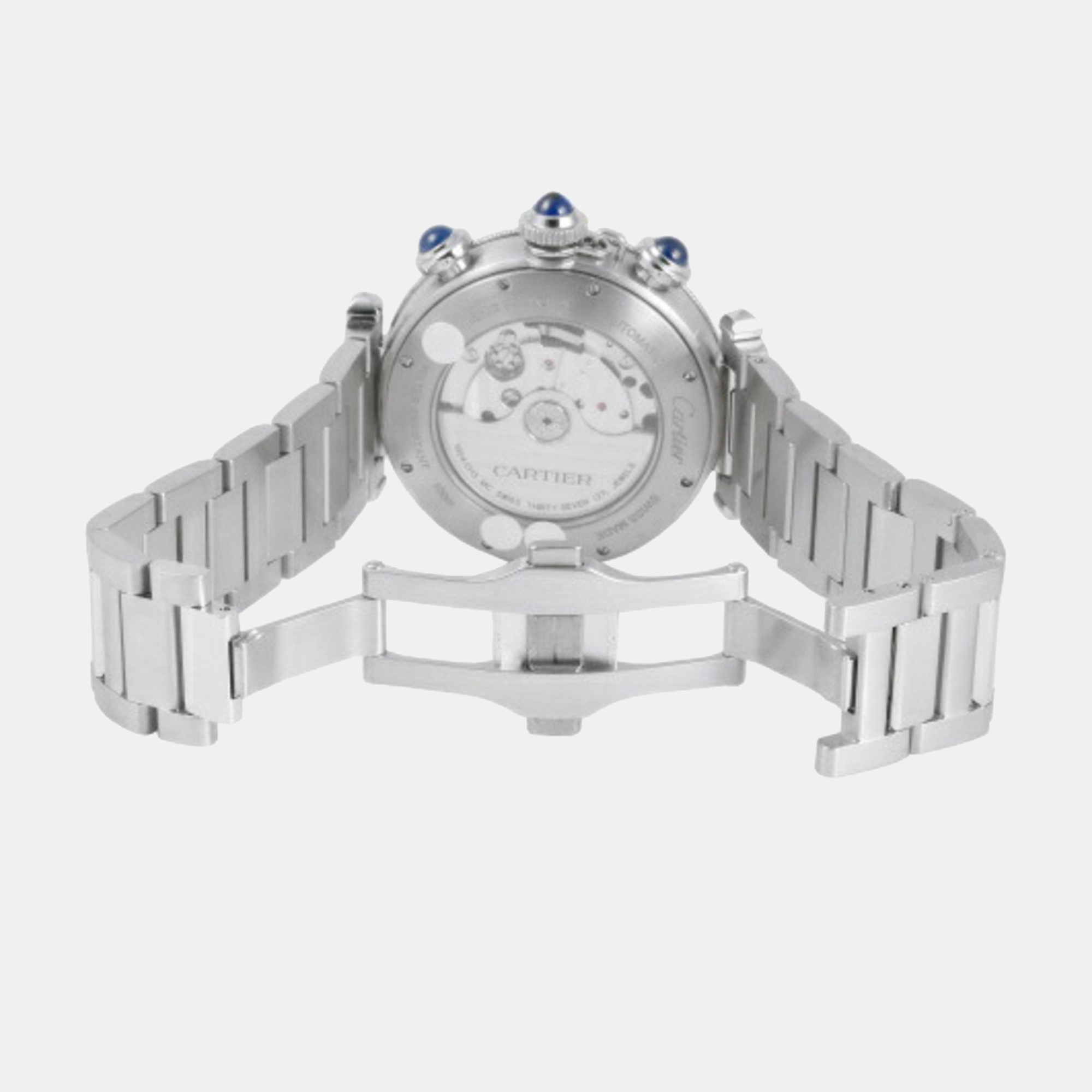 Cartier Silver Stainless Steel Pasha De Cartier WSPA0018 Automatic Men's Wristwatch 41 Mm