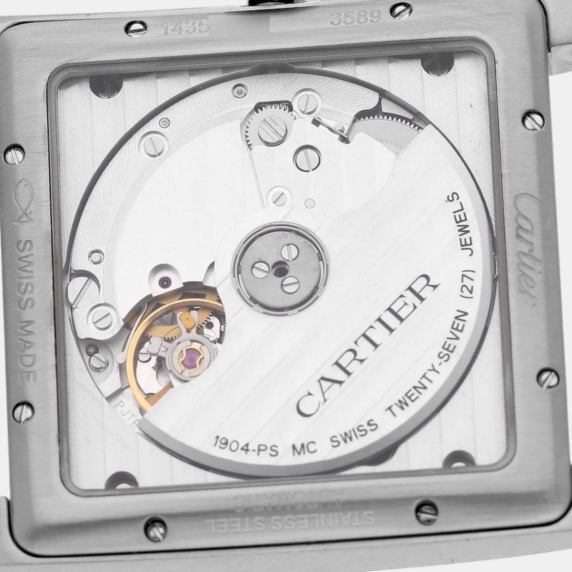 Cartier Tank MC Silver Dial Steel Mens Watch W5330003