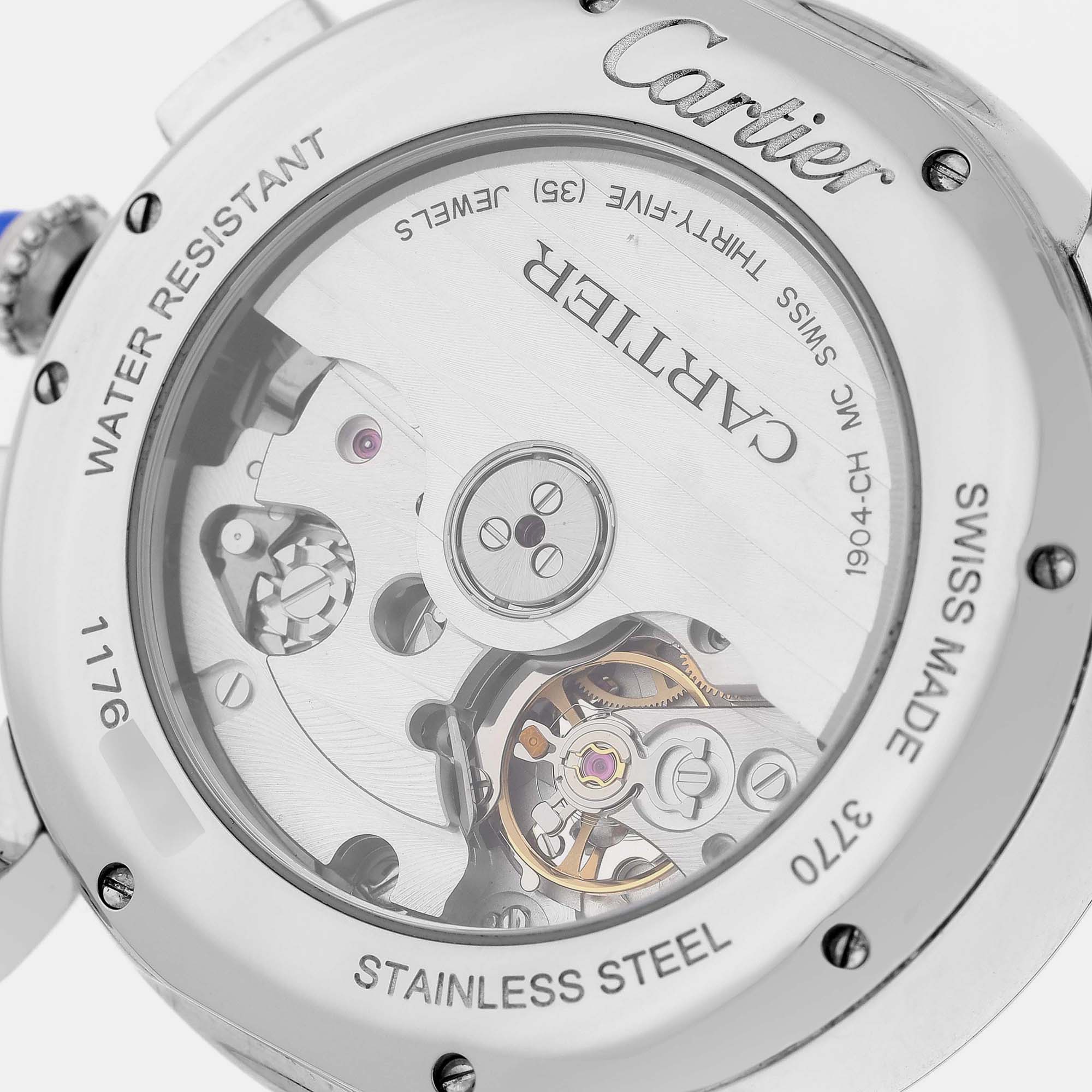 Cartier Rotonde Chronograph Silver Dial Steel Men's Watch WSRO0002 40 Mm