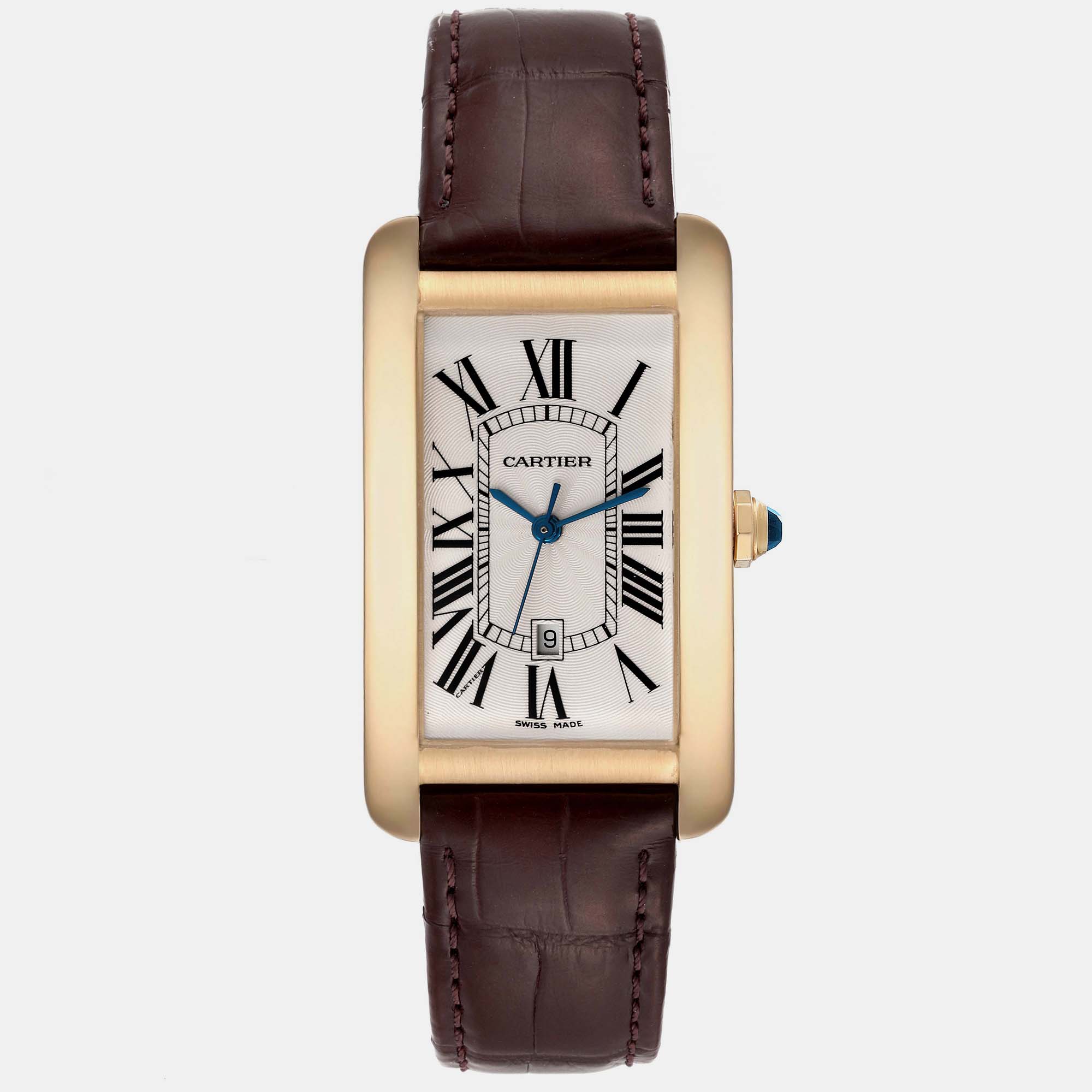 Cartier Tank Americaine Yellow Gold Automatic Mens Watch W2603156 26.6 Mm X 45.1 Mm
