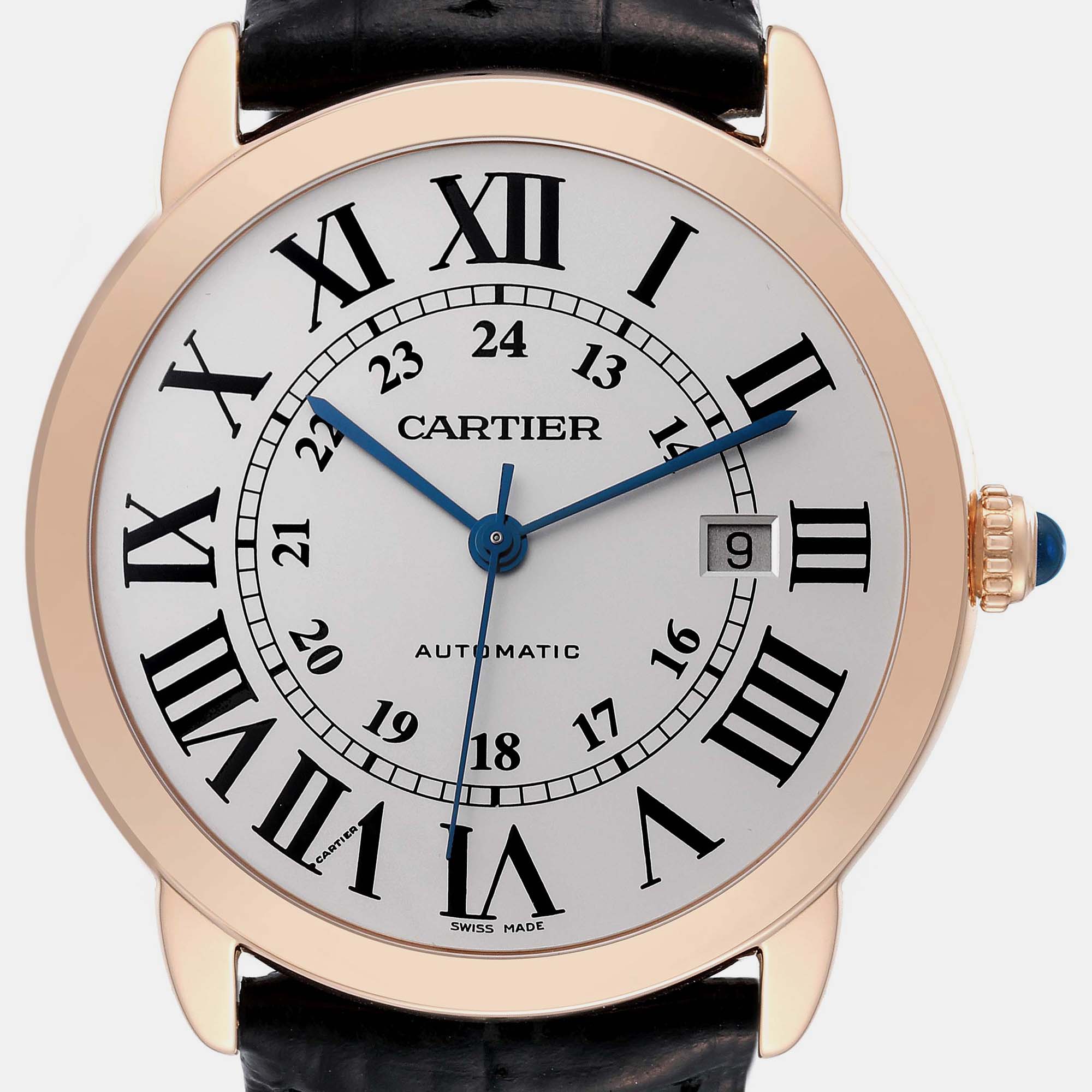Cartier Ronde Solo XL Automatic Rose Gold Steel Mens Watch W6701009 42 Mm