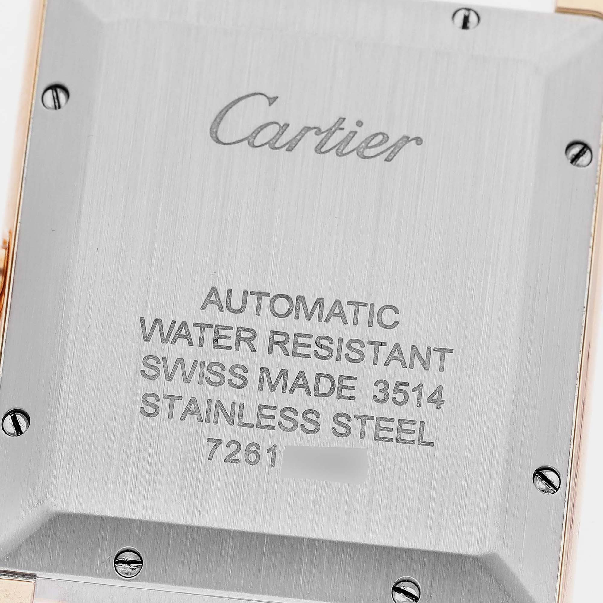 Cartier Tank Solo XL Rose Gold Silver Dial Men's Watch W5200026 31 X 41 Mm
