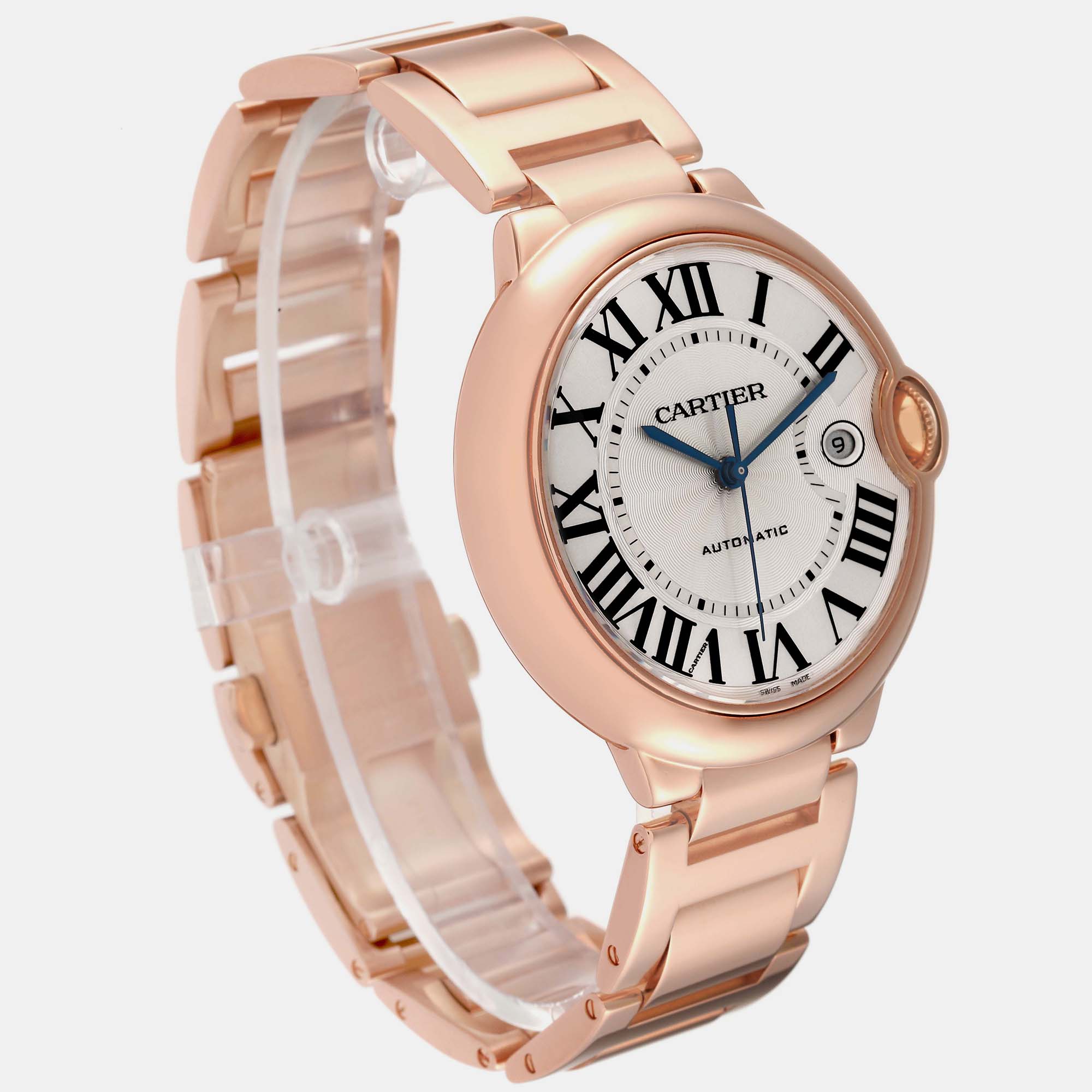 Cartier Ballon Bleu Rose Gold Automatic Men's Watch W69006Z2 42 Mm