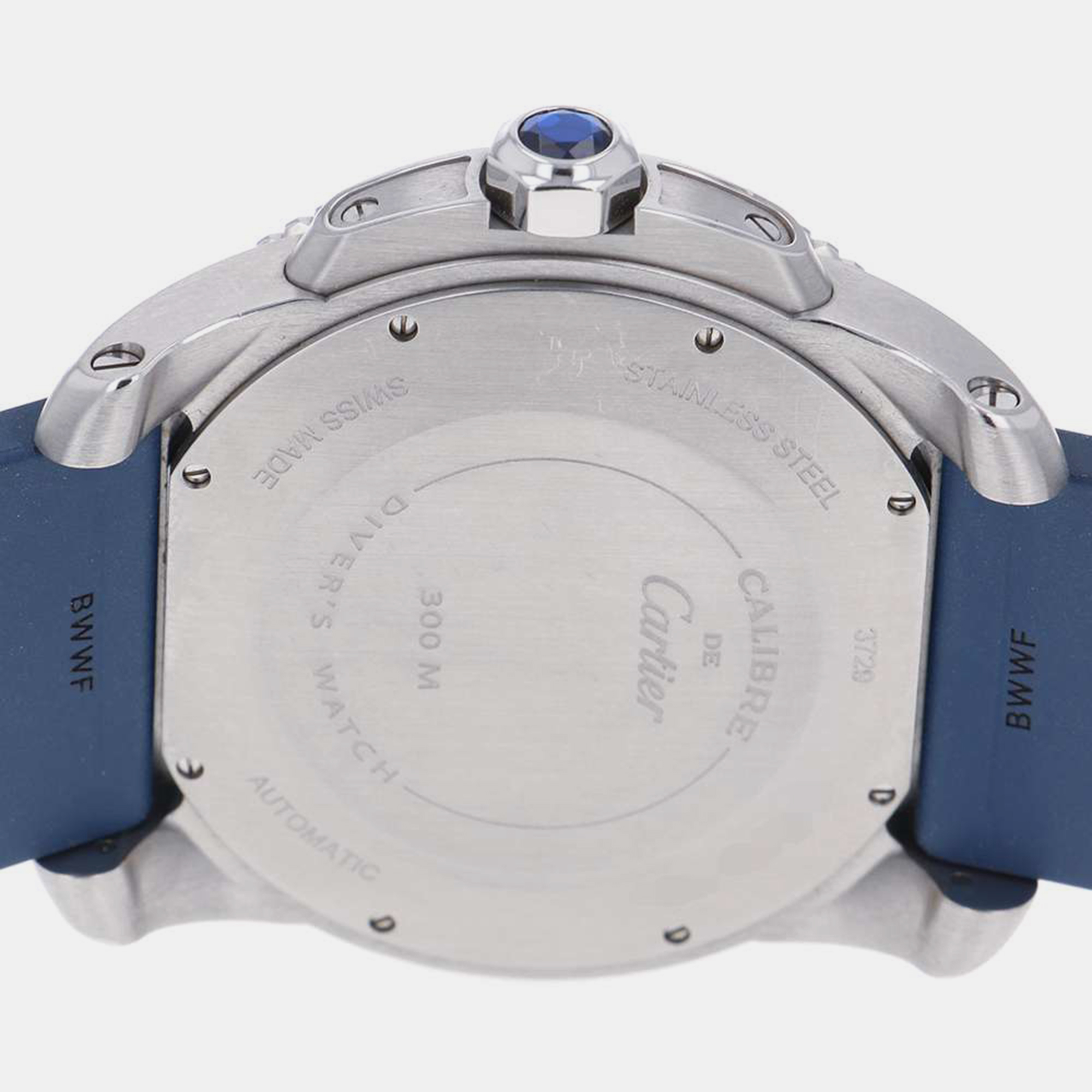 Cartier Blue Stainless Steel Calibre De Cartier WSCA0011 Automatic Men's Wristwatch 42 Mm