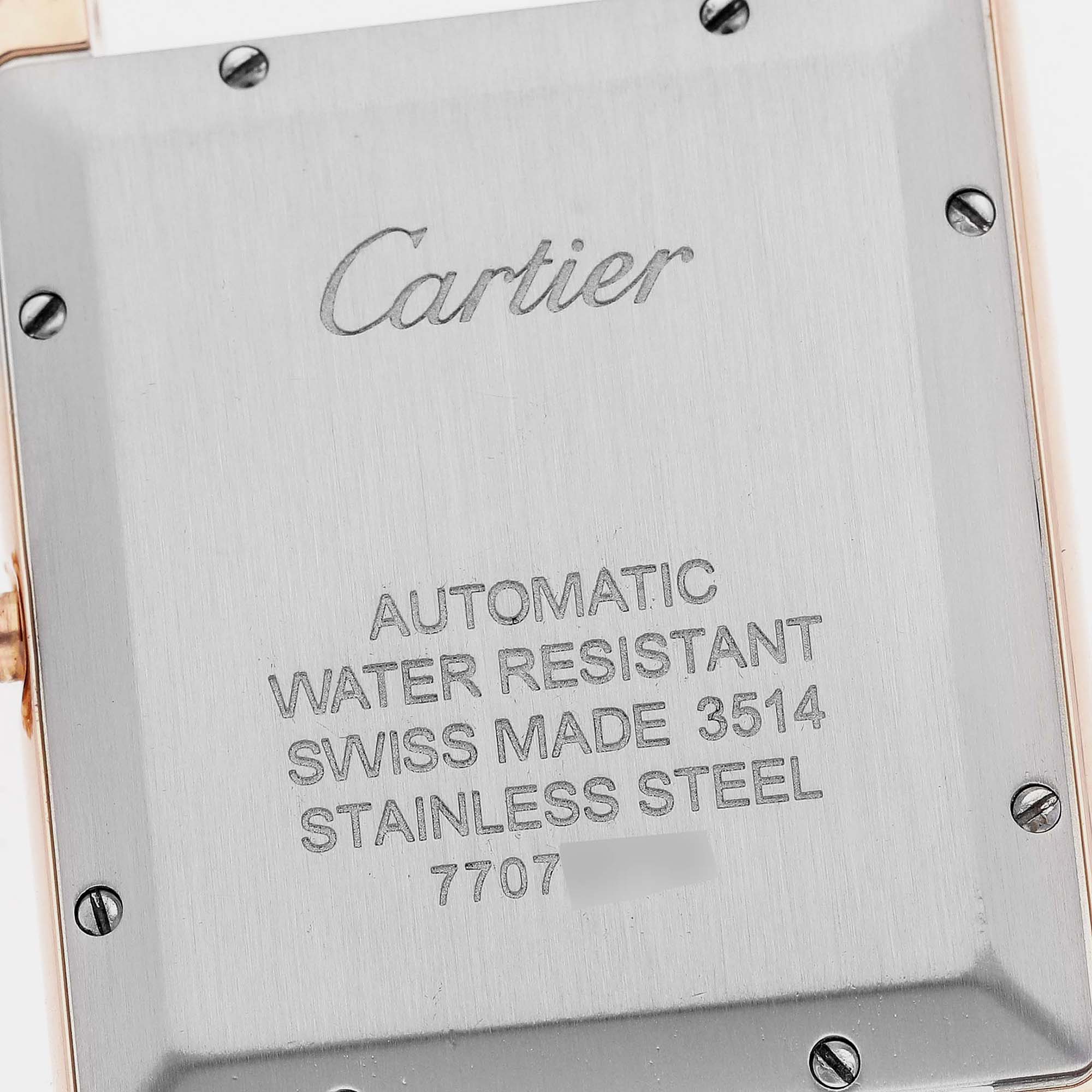 Cartier Tank Solo XL Rose Gold Steel Silver Dial Men's Watch W5200026 31 X 41 Mm