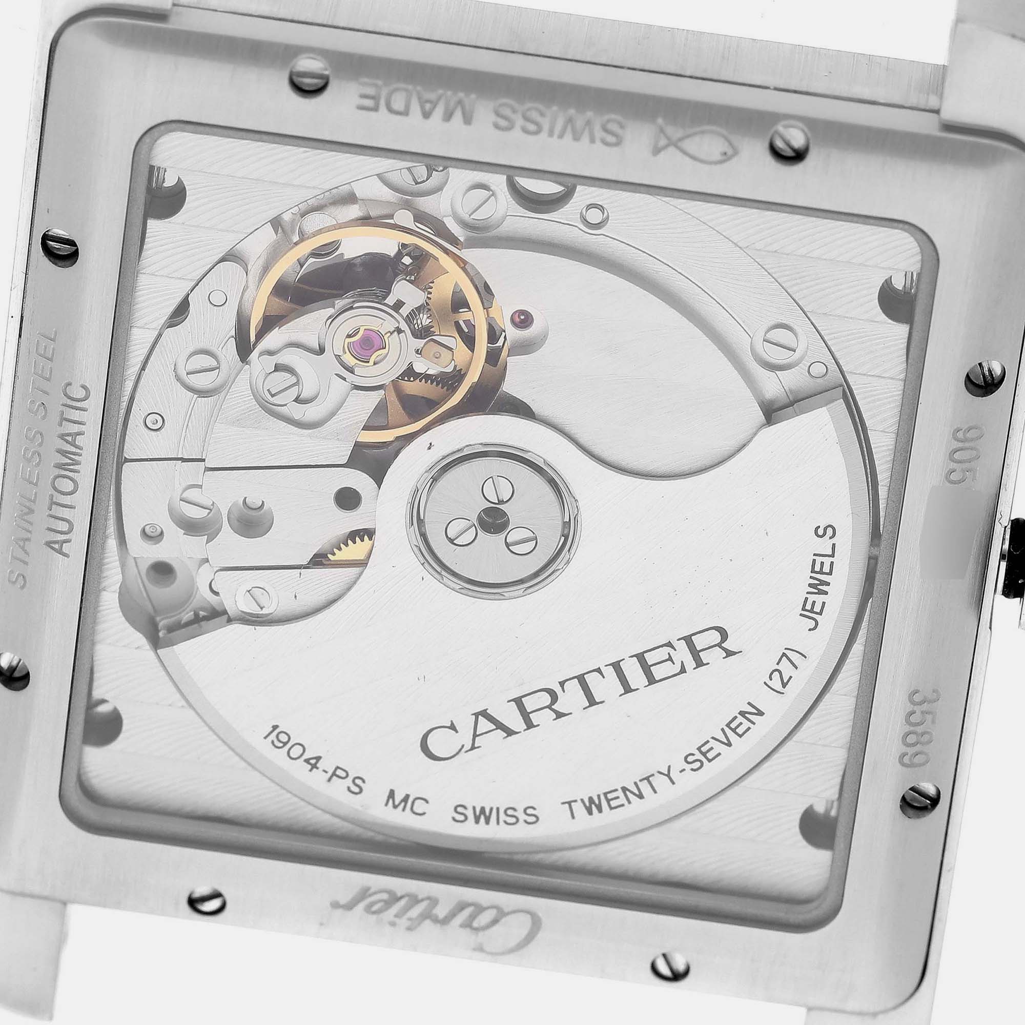 Cartier Tank MC Silver Dial Steel Mens Watch W5330003 34.3 X 44 Mm