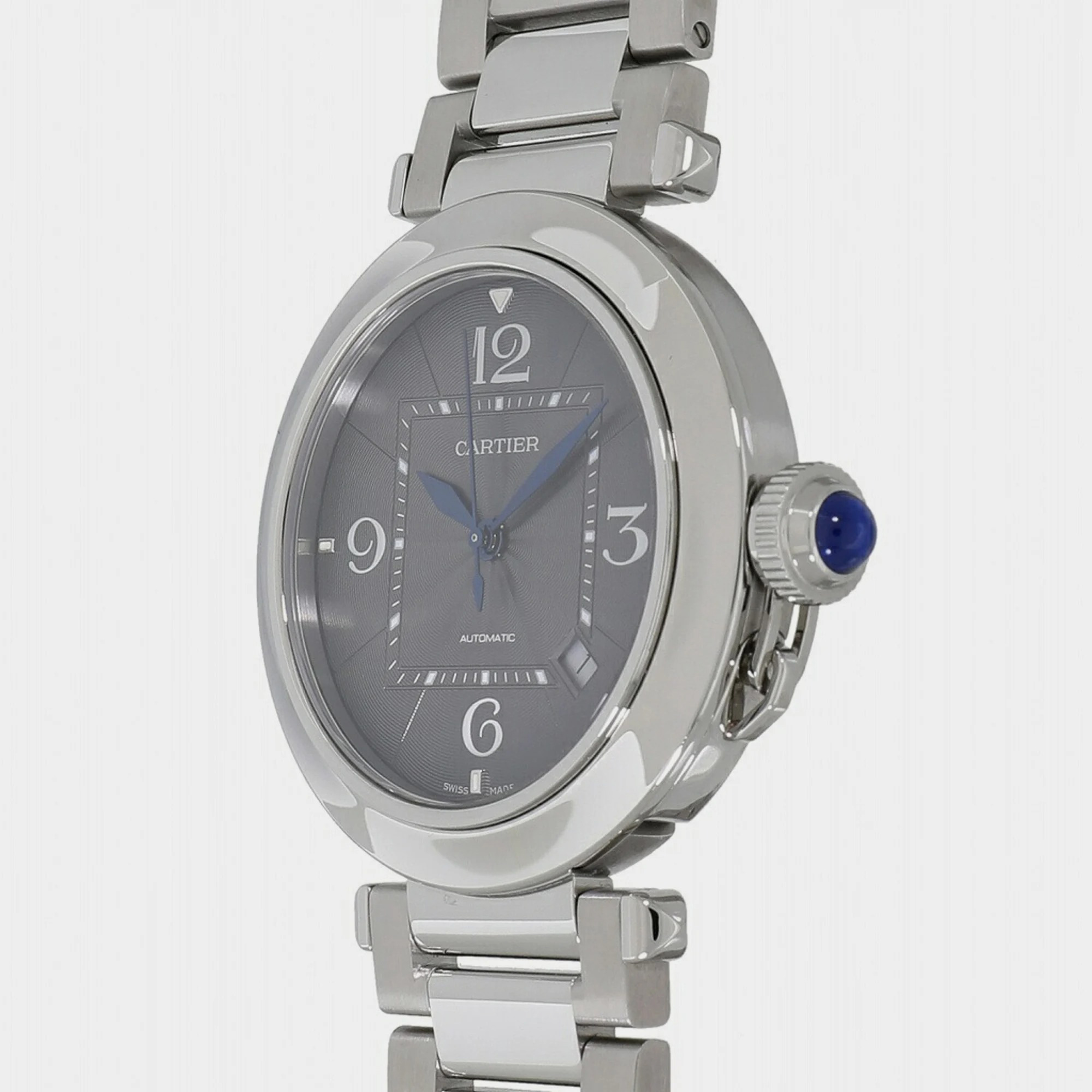 Cartier Grey Stainless Steel Pasha De Cartier WSPA0026 Automatic Men's Wristwatch 41 Mm