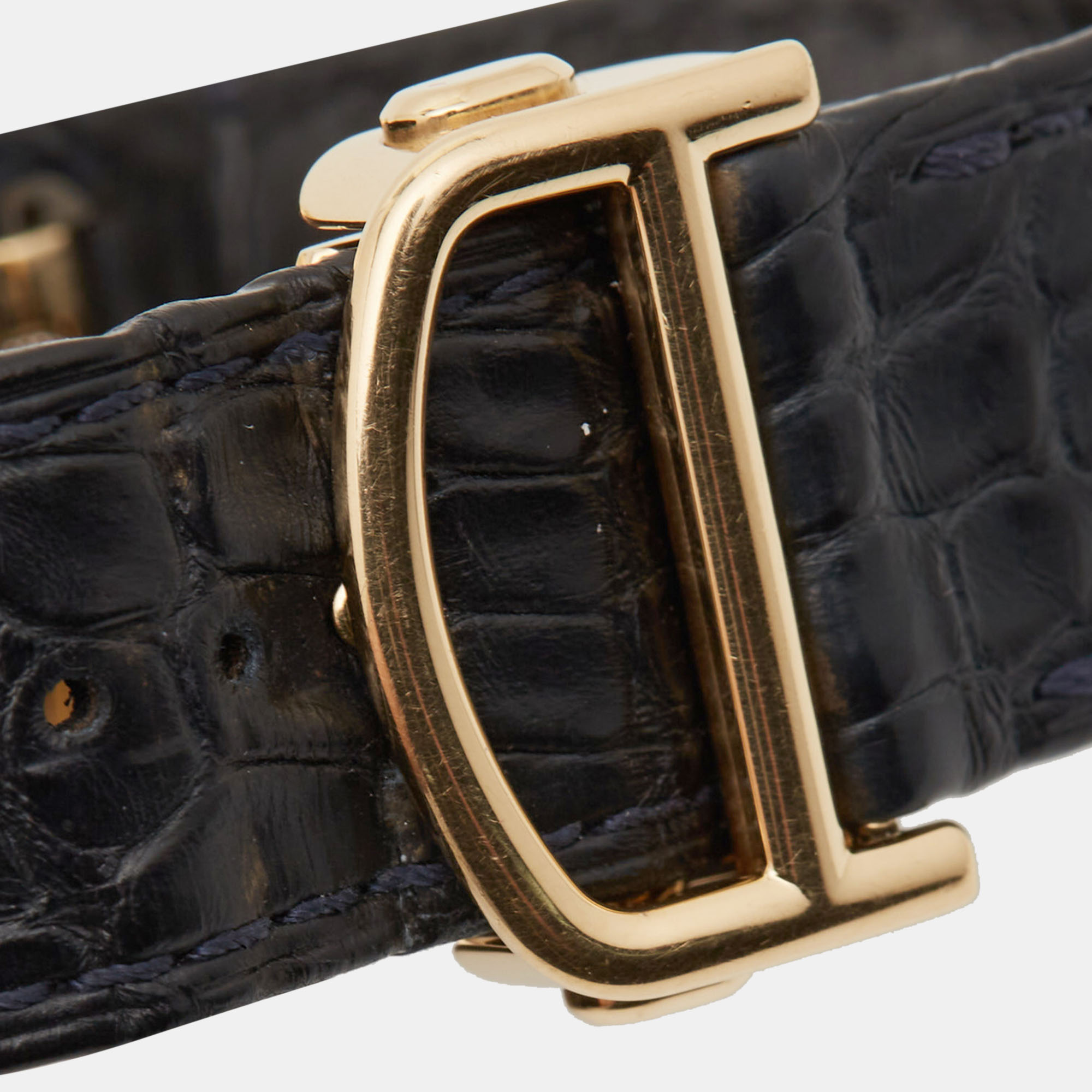 Cartier Silver 18K Yellow Gold Alligator Leather Pasha De Cartier WGPA0007 Men's Wristwatch 41 Mm