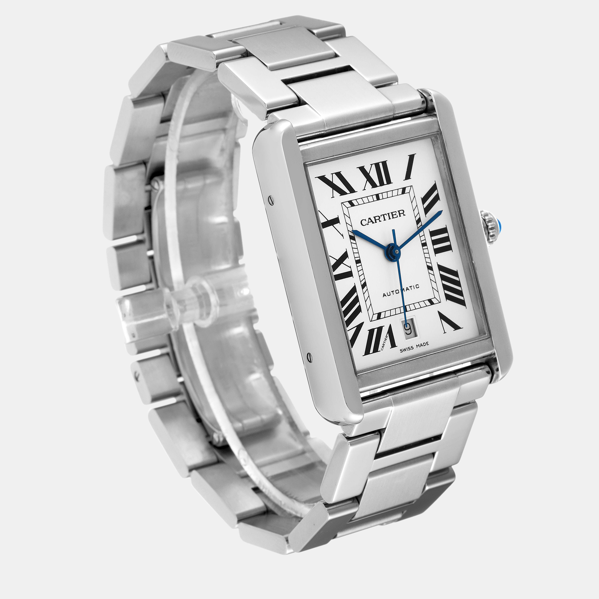 Cartier Tank Solo XL Silver Dial Automatic Steel Men's Watch W5200028 31 X 40.85 Mm